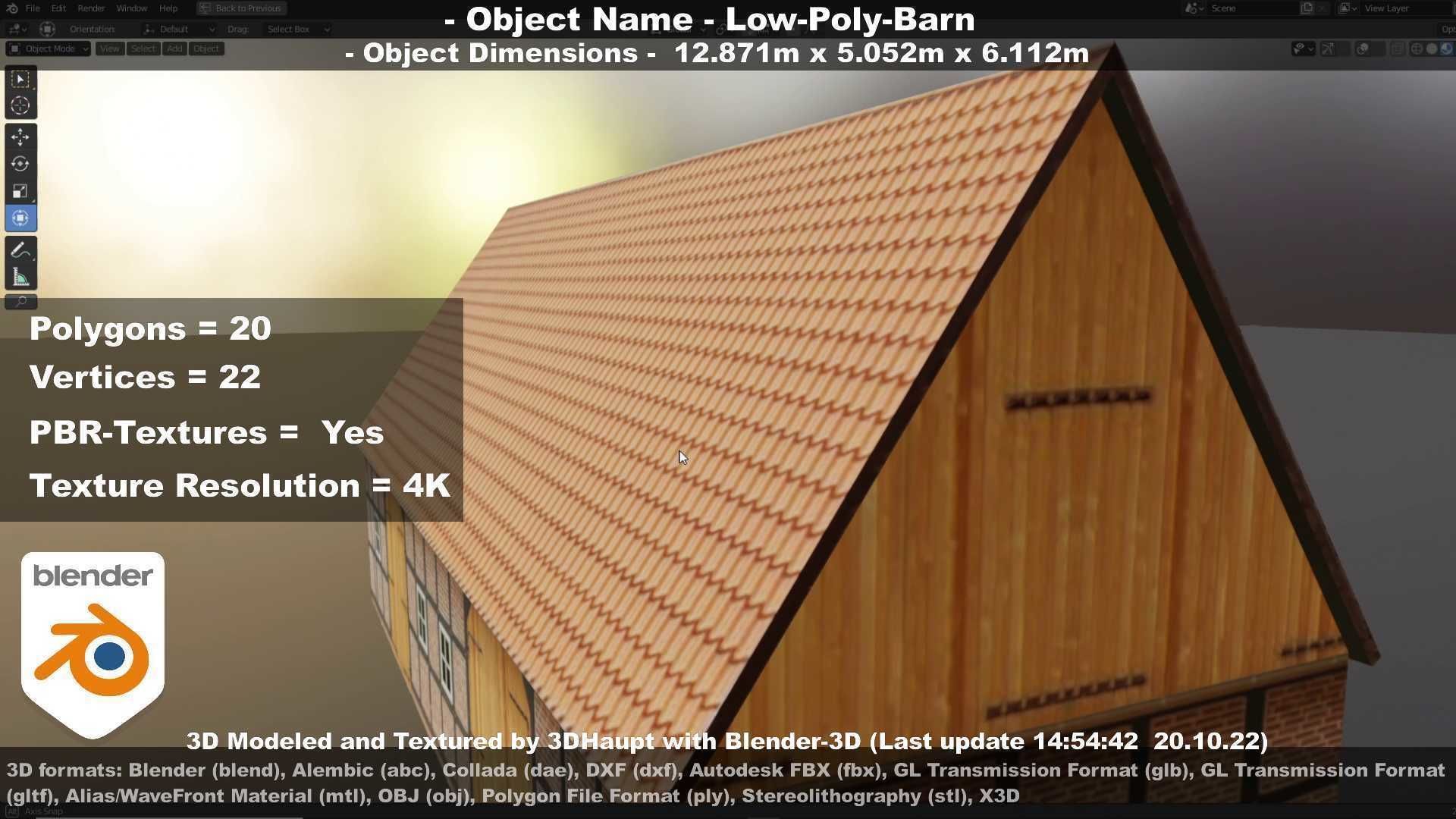 Half-Timbered Barn Low-poly 3D model_23
