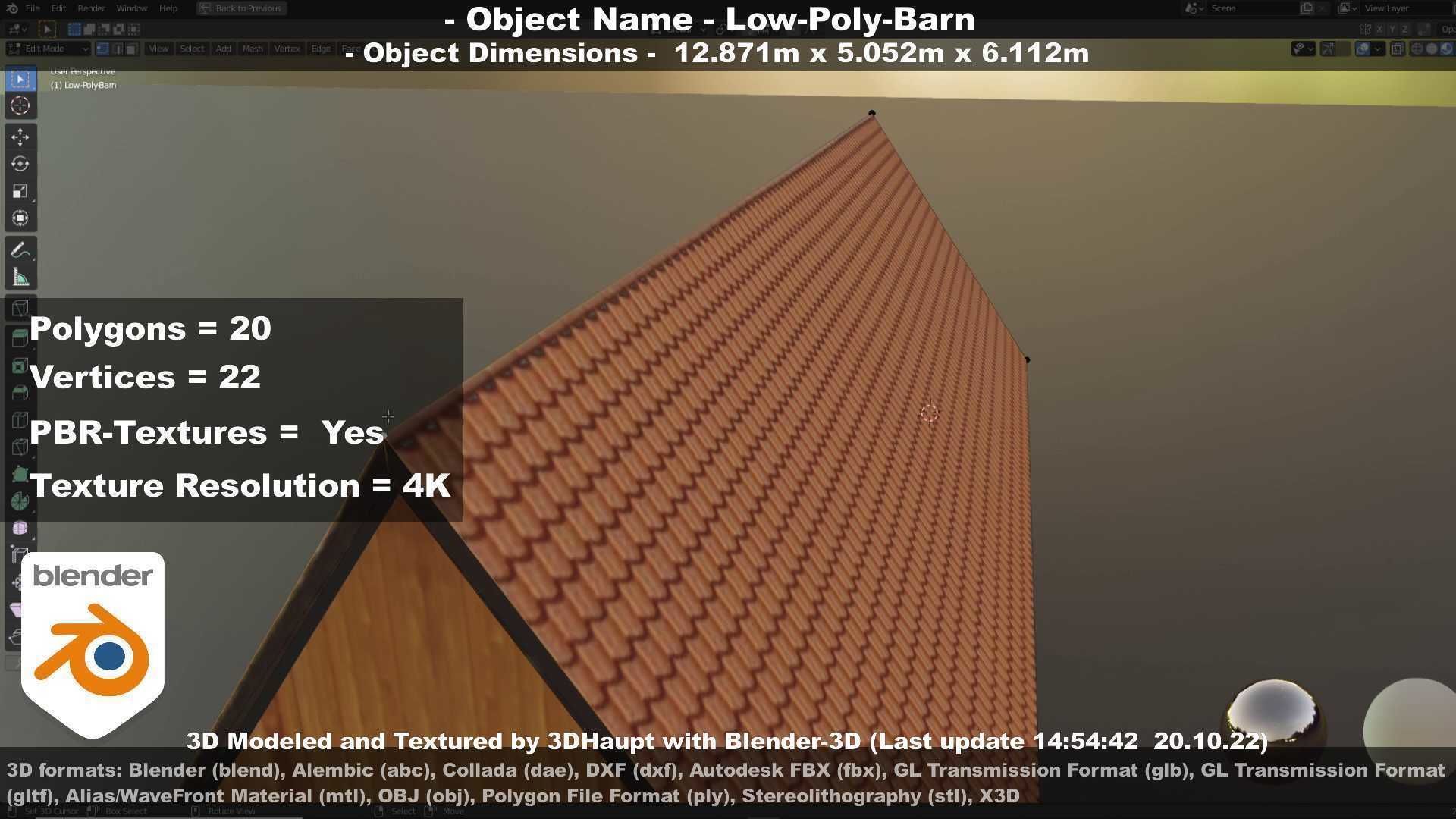 Half-Timbered Barn Low-poly 3D model_104
