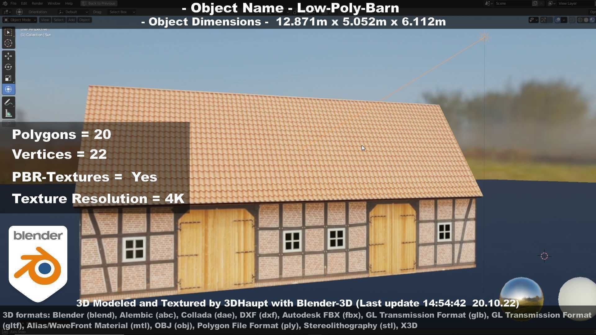 Half-Timbered Barn Low-poly 3D model_74