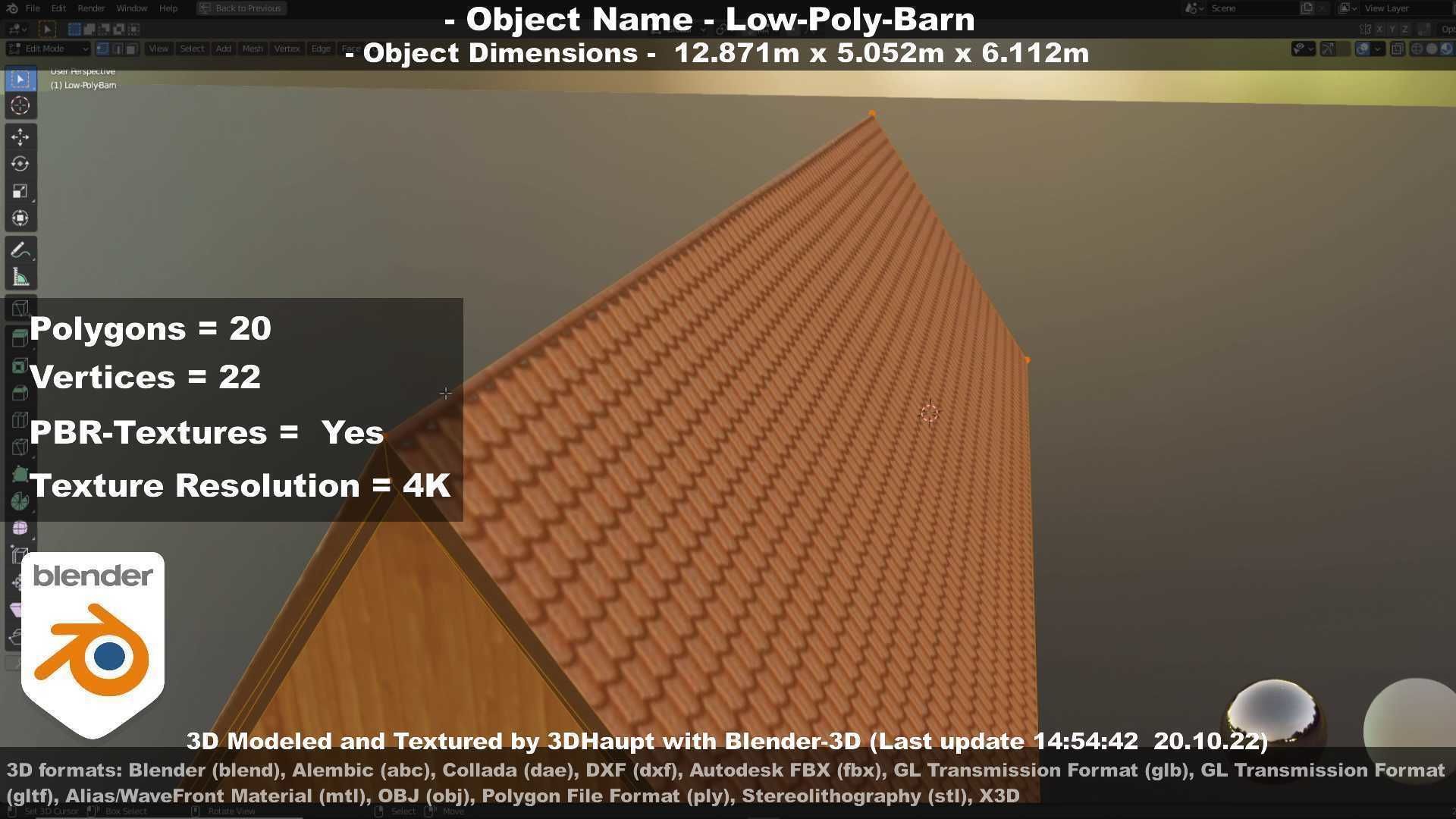 Half-Timbered Barn Low-poly 3D model_107