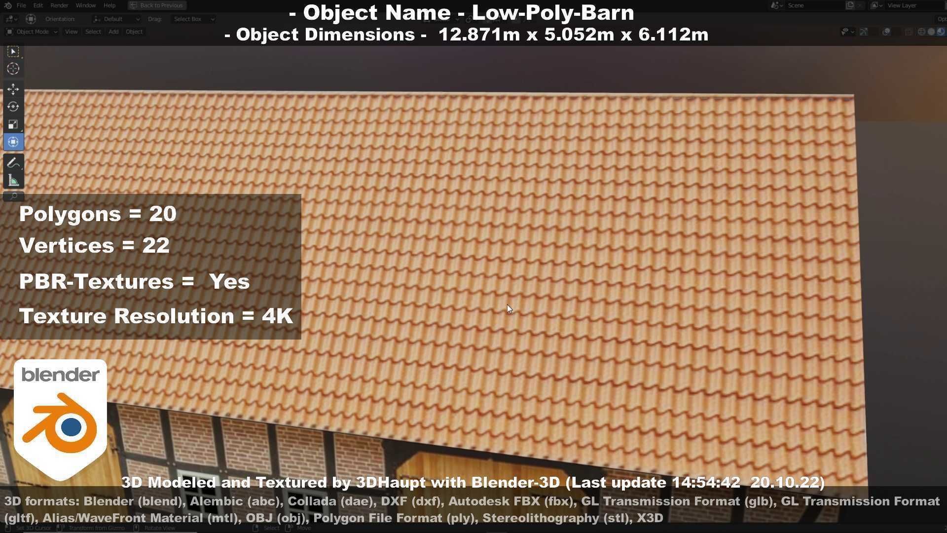 Half-Timbered Barn Low-poly 3D model_119