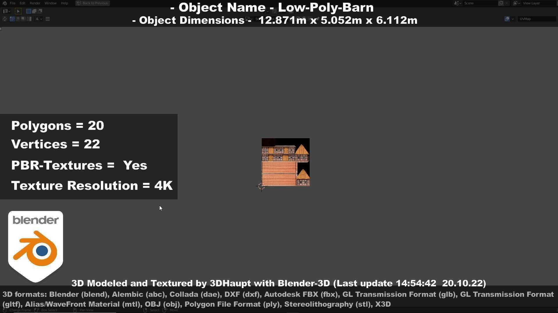 Half-Timbered Barn Low-poly 3D model_79