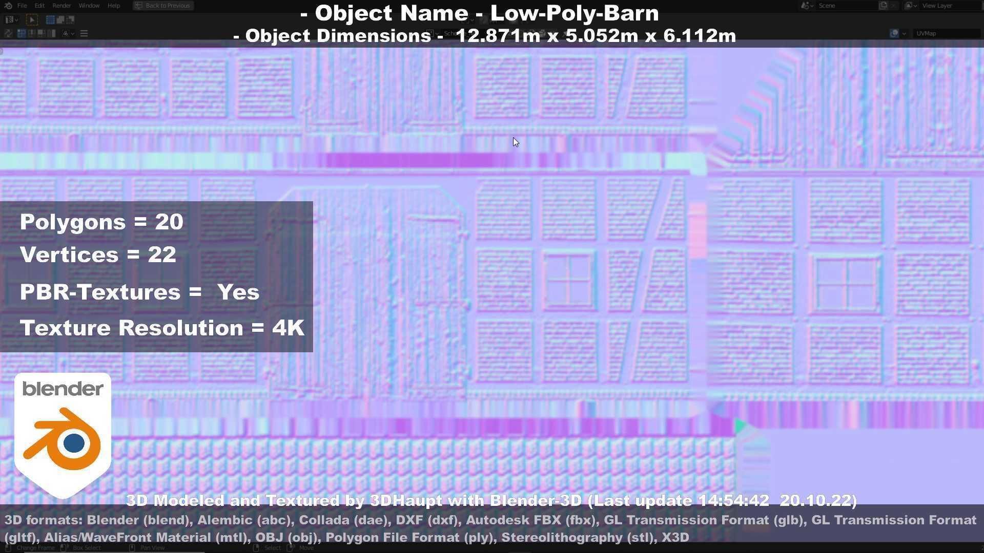 Half-Timbered Barn Low-poly 3D model_103