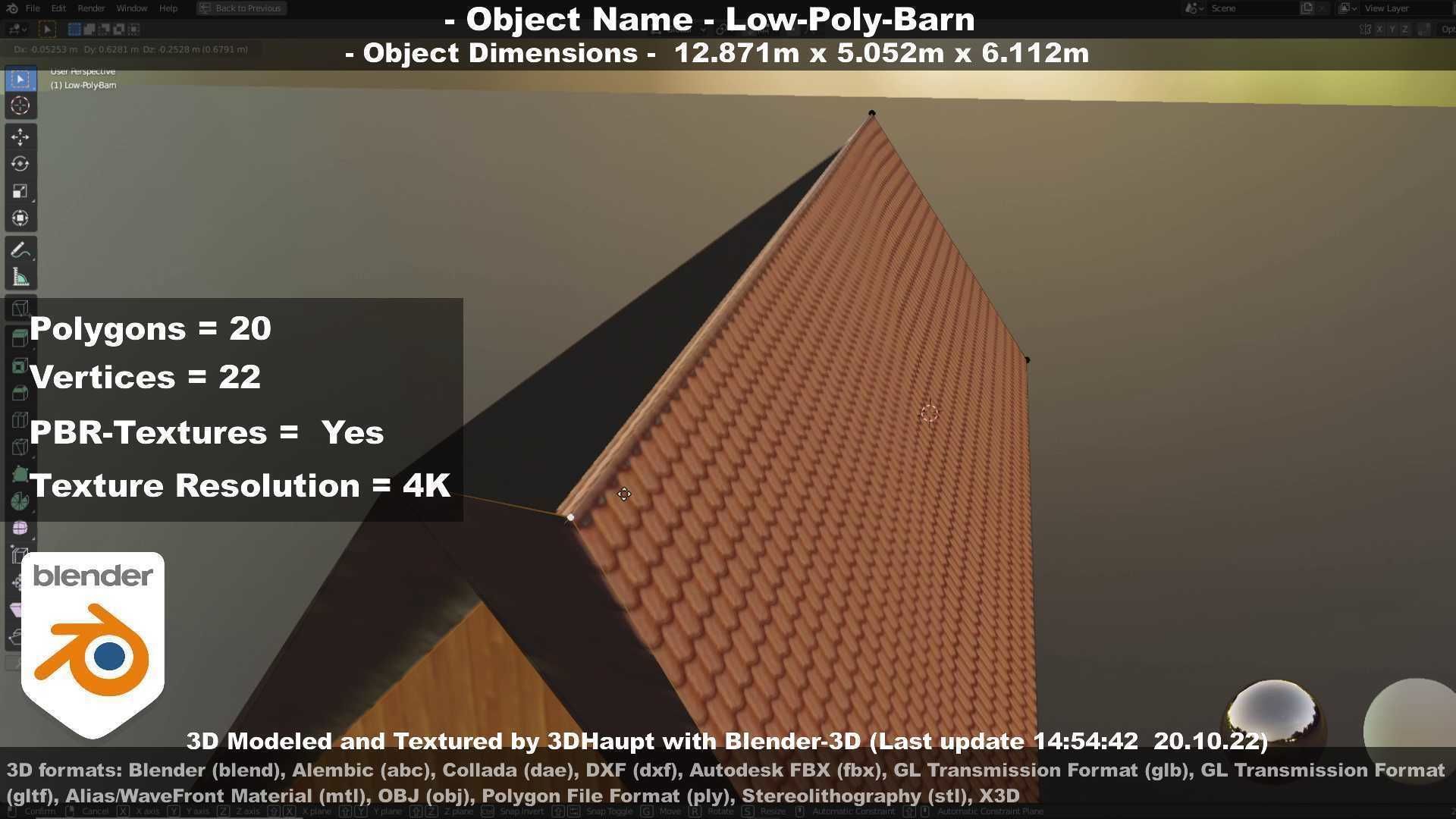 Half-Timbered Barn Low-poly 3D model_121