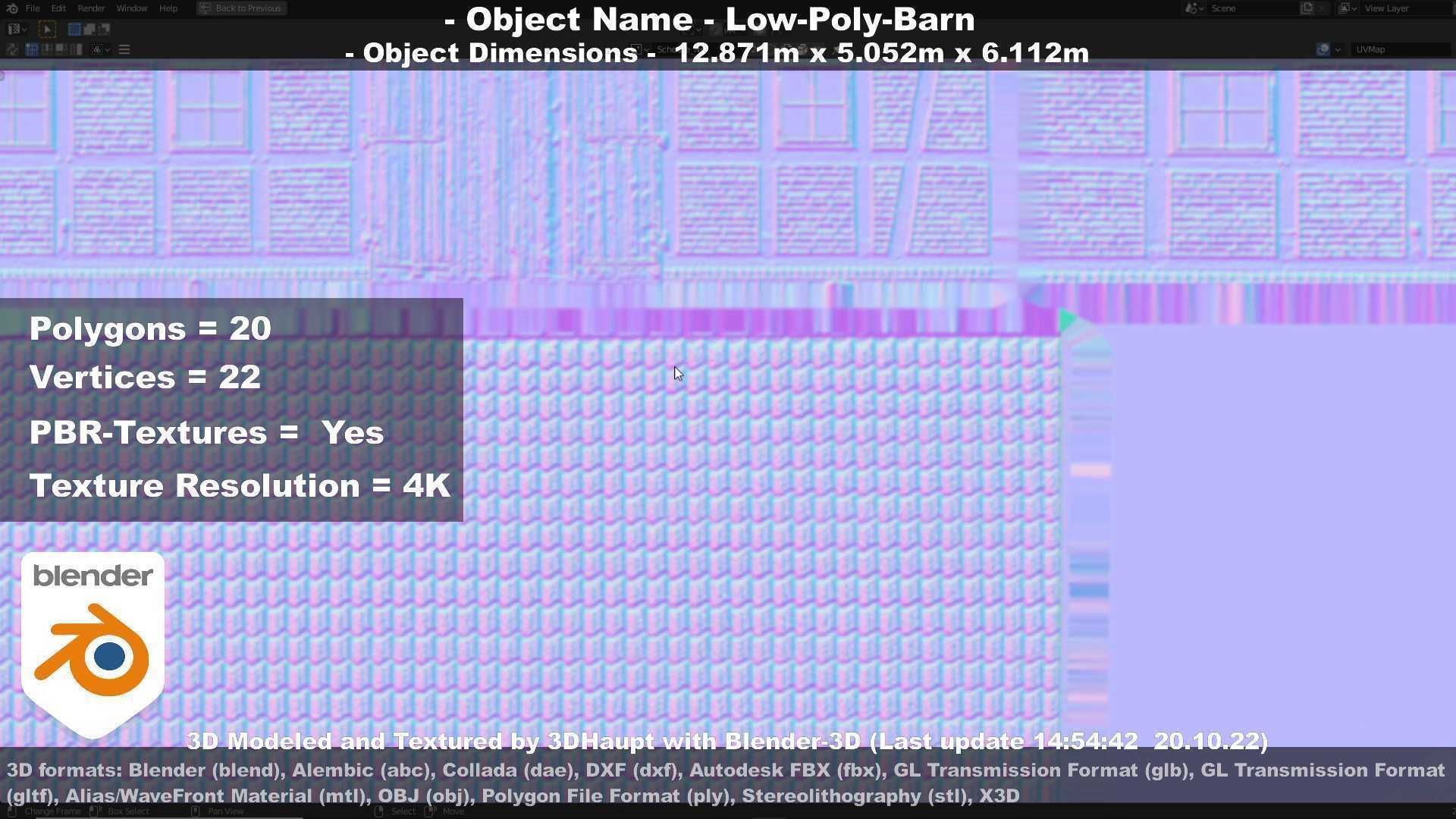 Half-Timbered Barn Low-poly 3D model_131