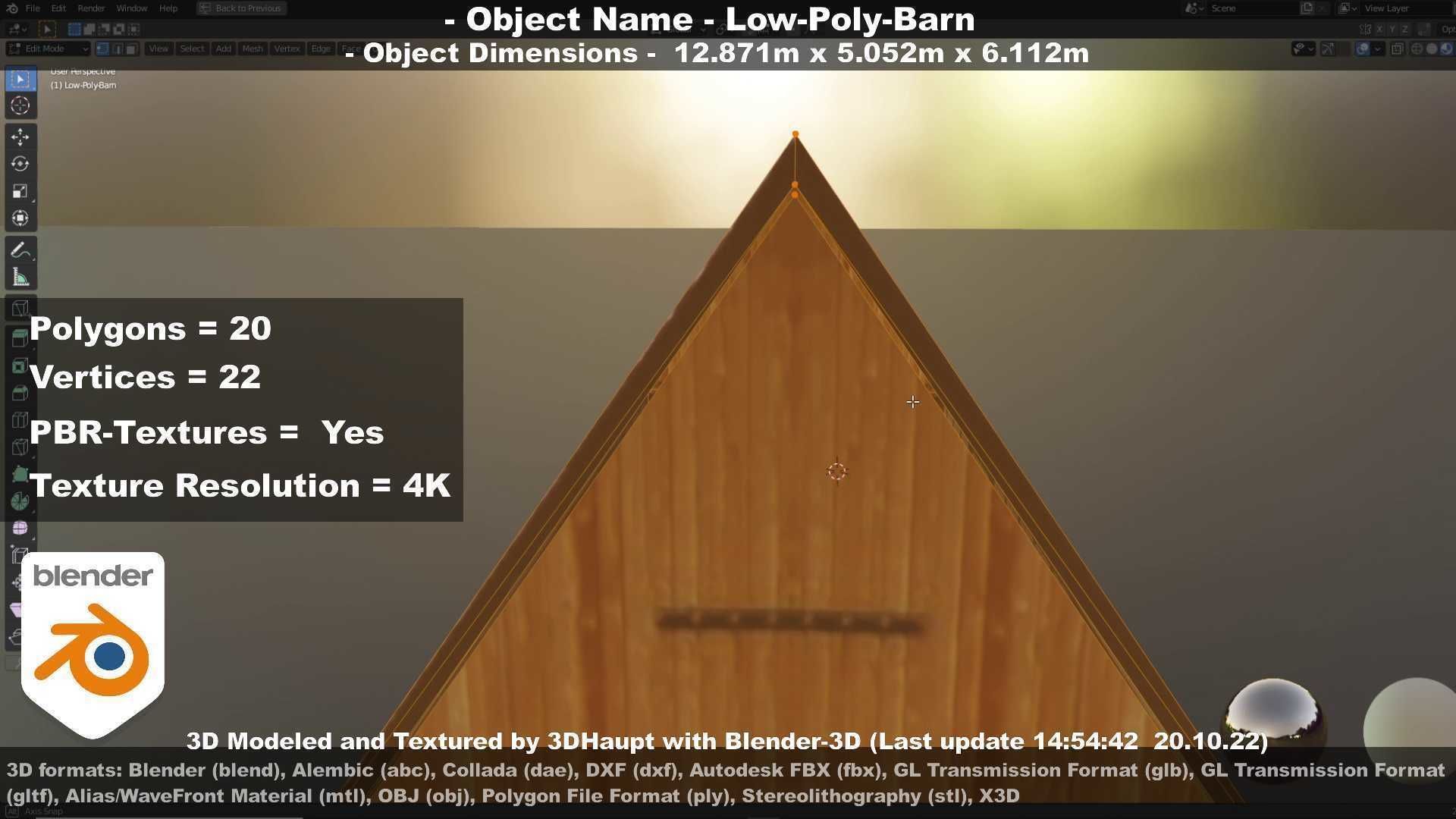 Half-Timbered Barn Low-poly 3D model_68