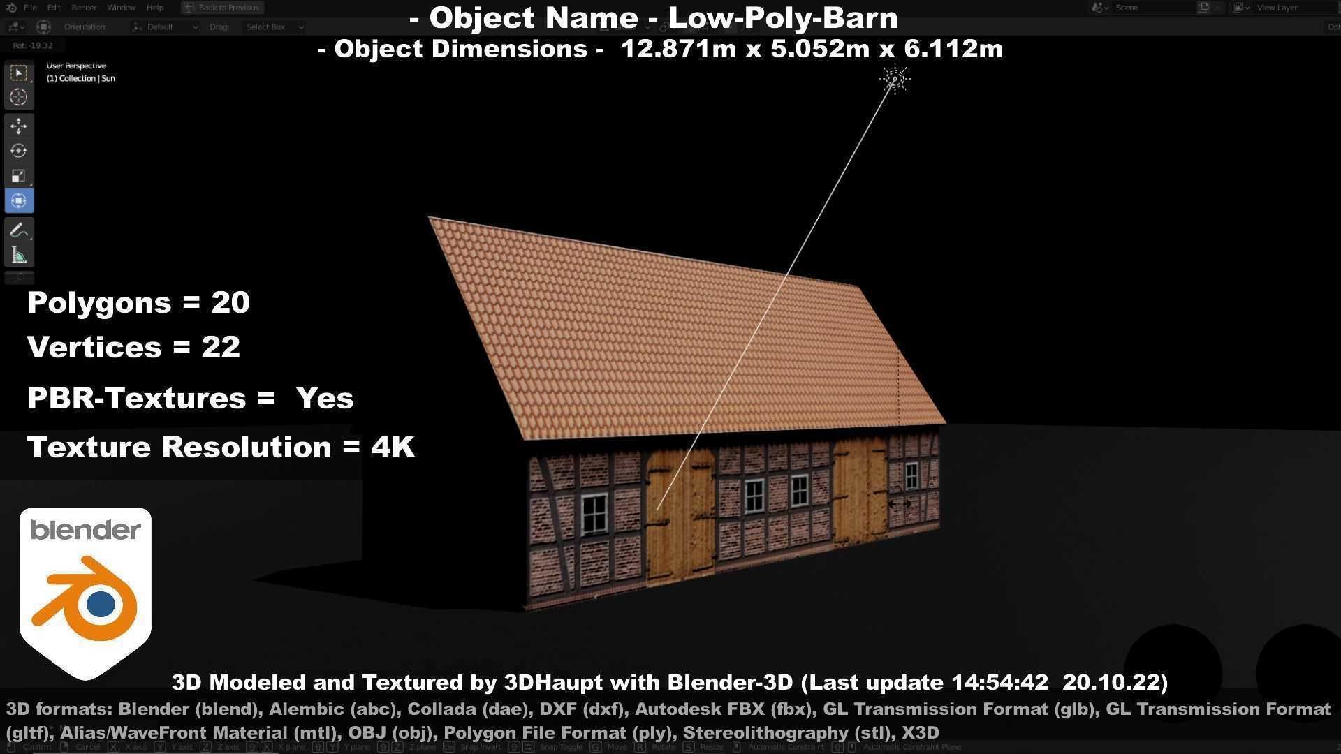 Half-Timbered Barn Low-poly 3D model_72