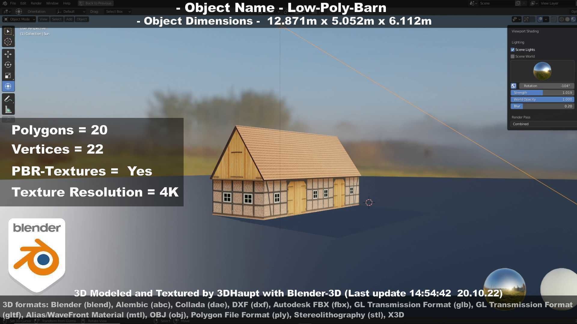 Half-Timbered Barn Low-poly 3D model_52