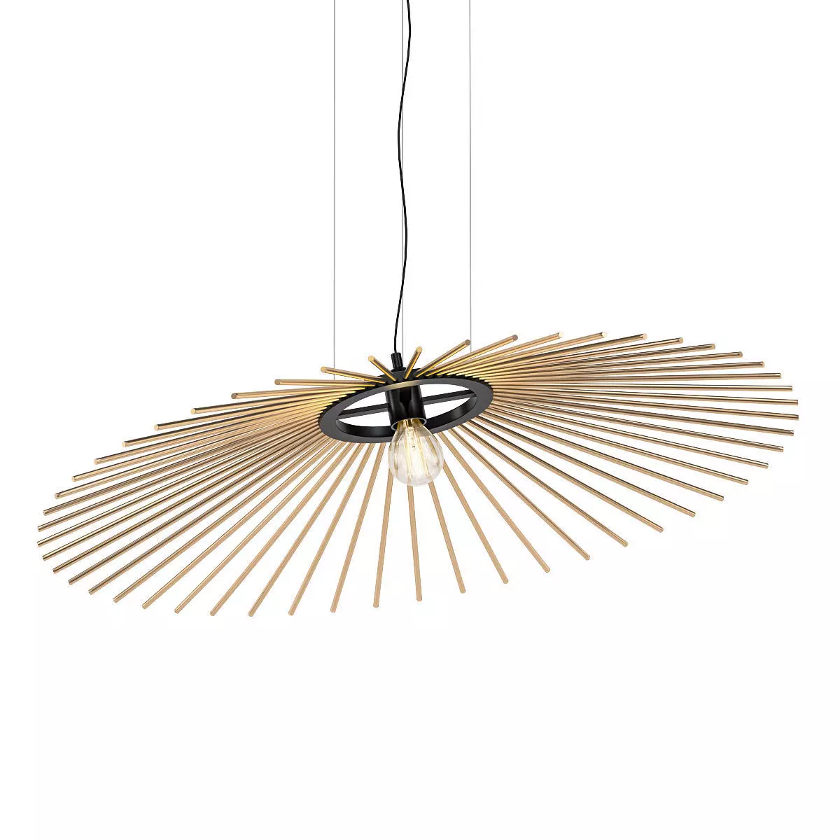 GALAXy pendant light with wooden sticks hanging from ceiling 3D model_0