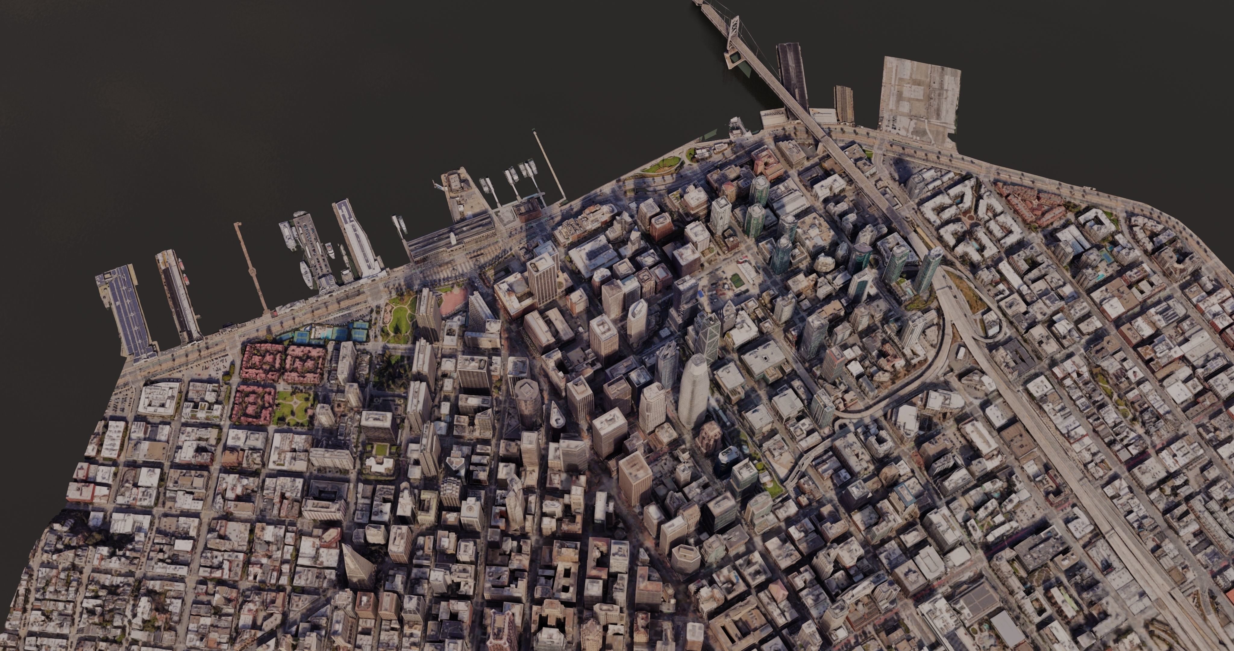 SanFrancisco-City-Skyline san francisco city map Free low-poly 3D model_4