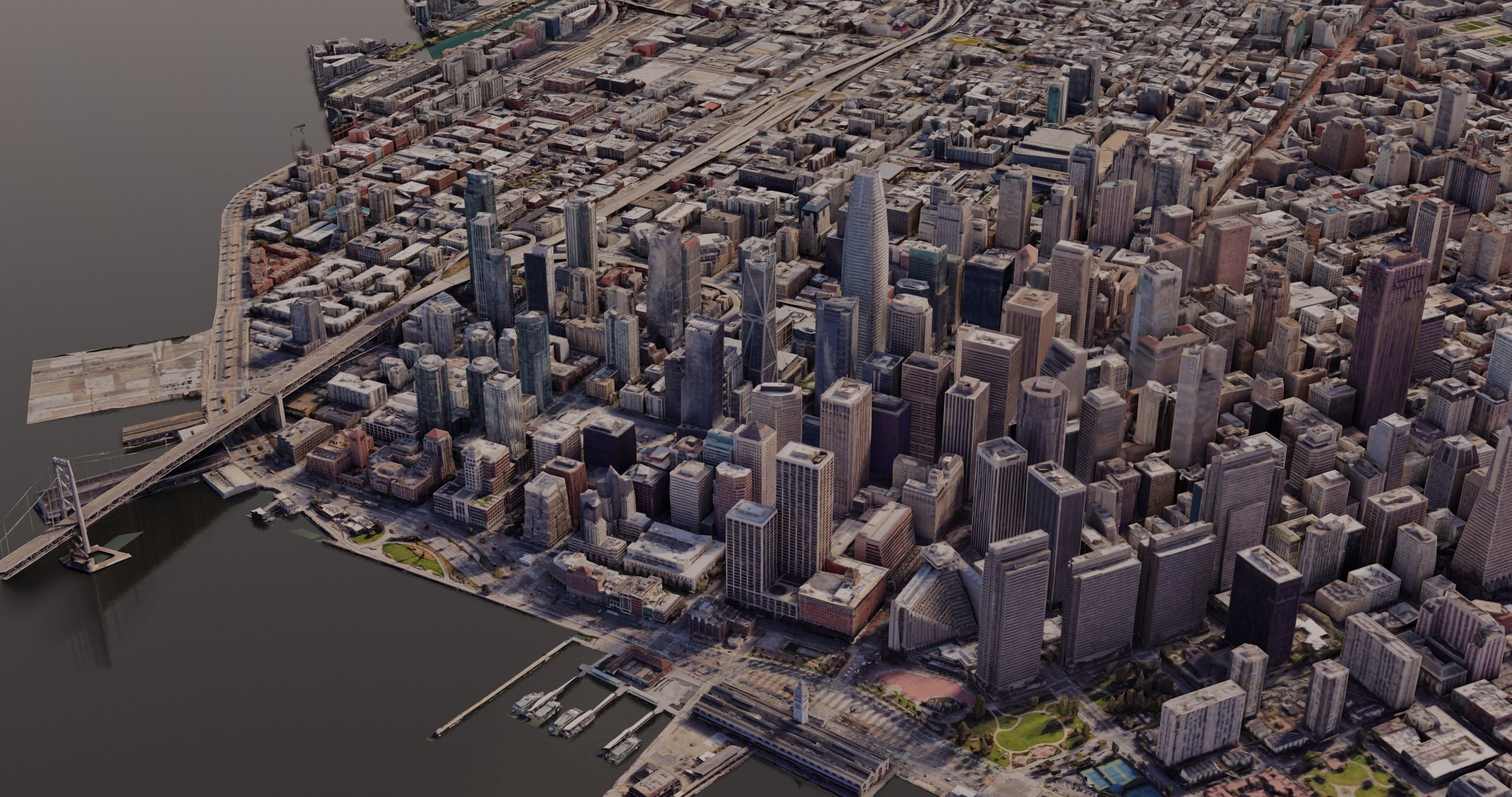 SanFrancisco-City-Skyline san francisco city map Free low-poly 3D model_1