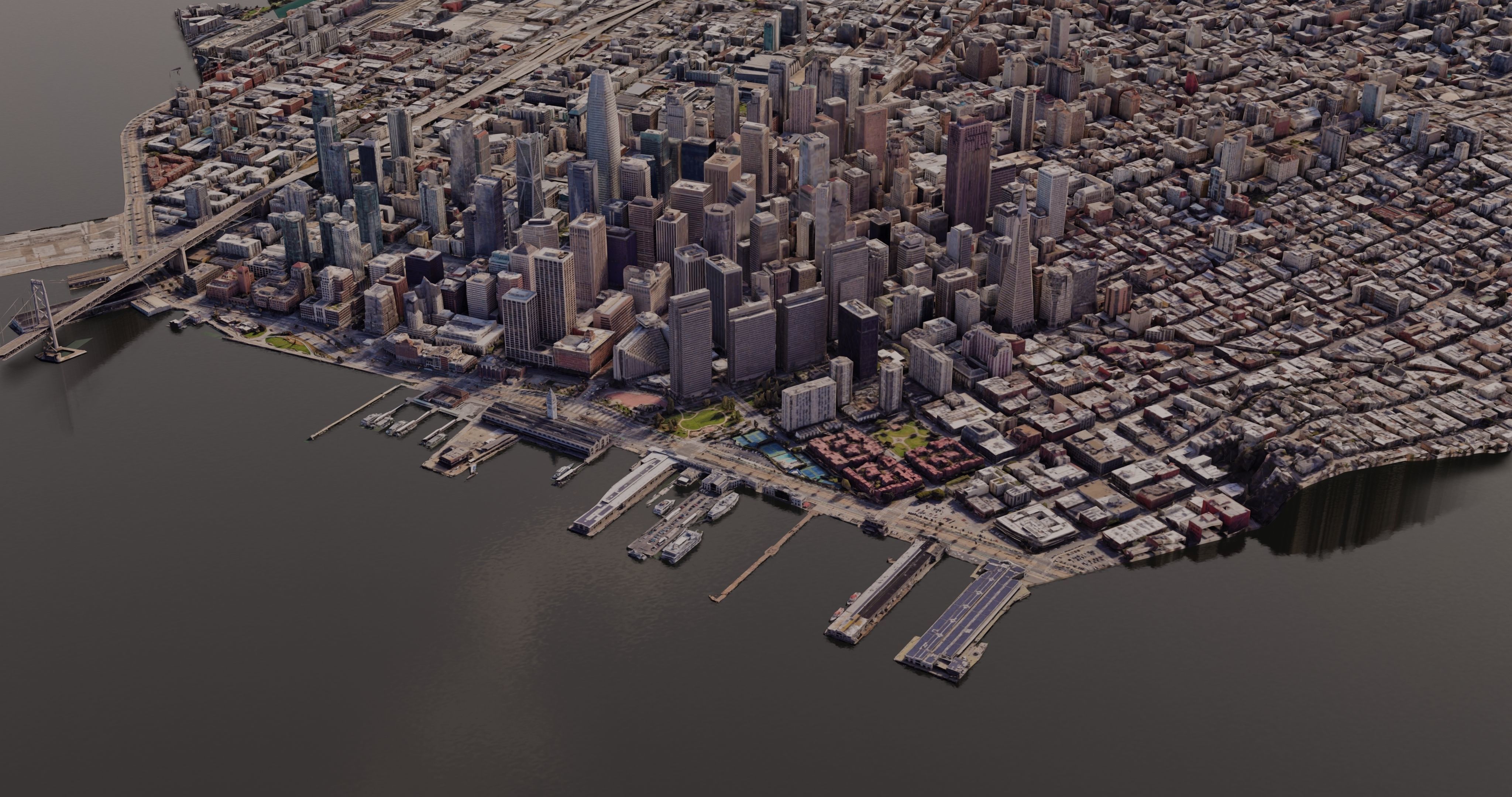 SanFrancisco-City-Skyline san francisco city map Free low-poly 3D model_5