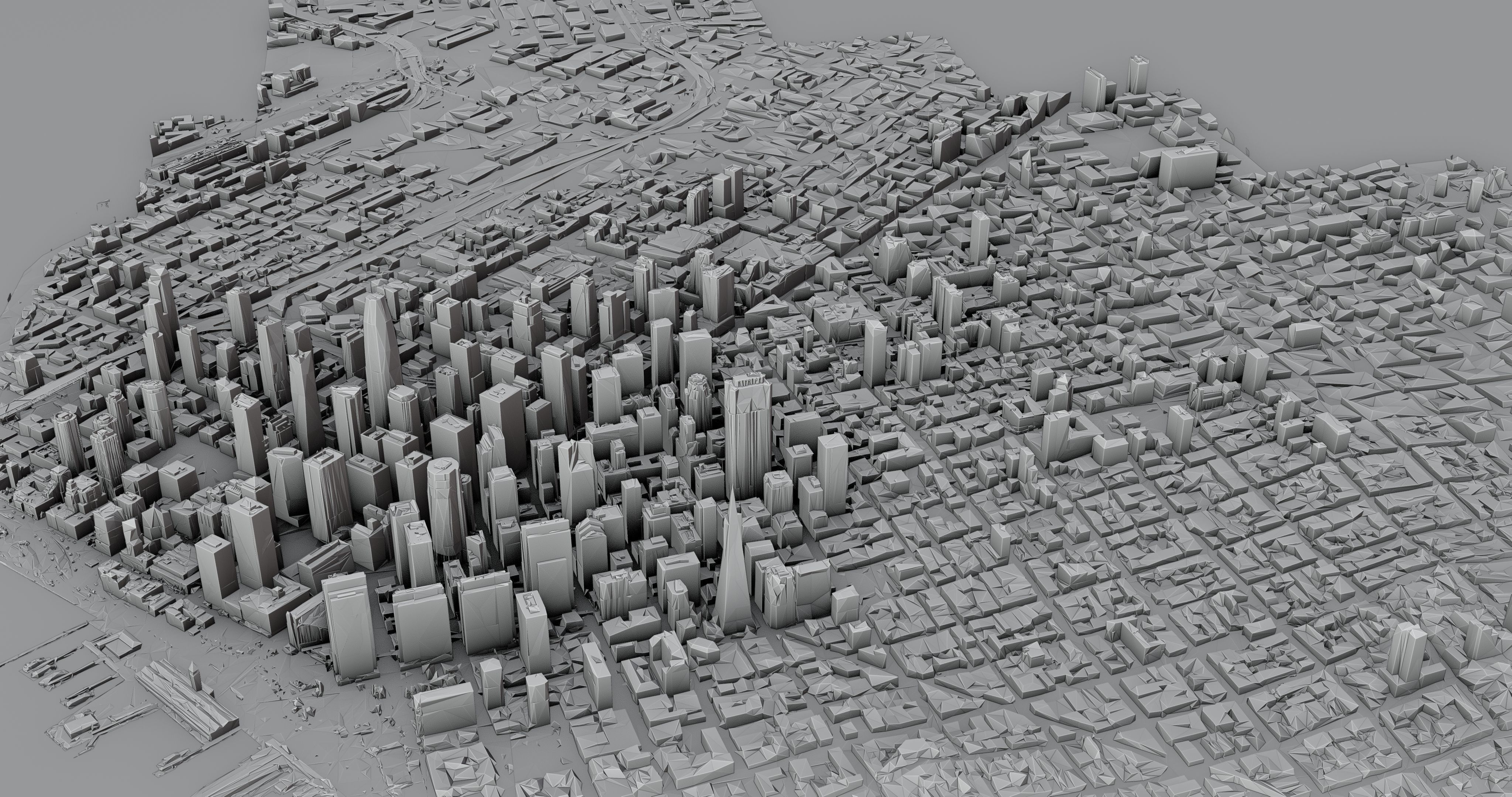 SanFrancisco-City-Skyline san francisco city map Free low-poly 3D model_14