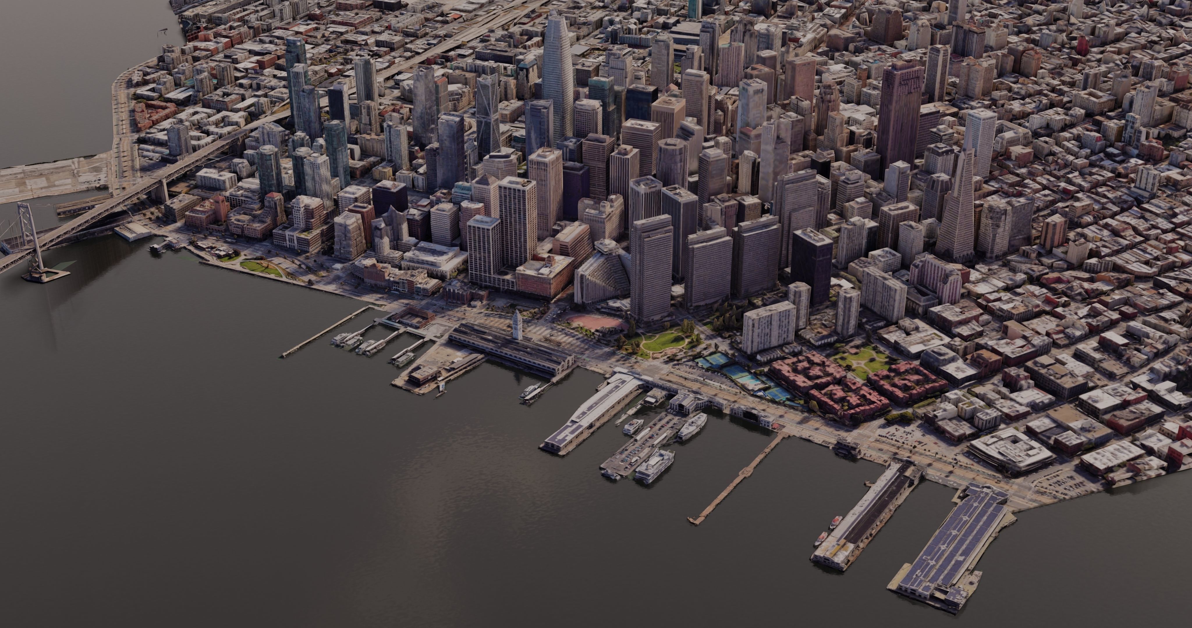 SanFrancisco-City-Skyline san francisco city map Free low-poly 3D model_3