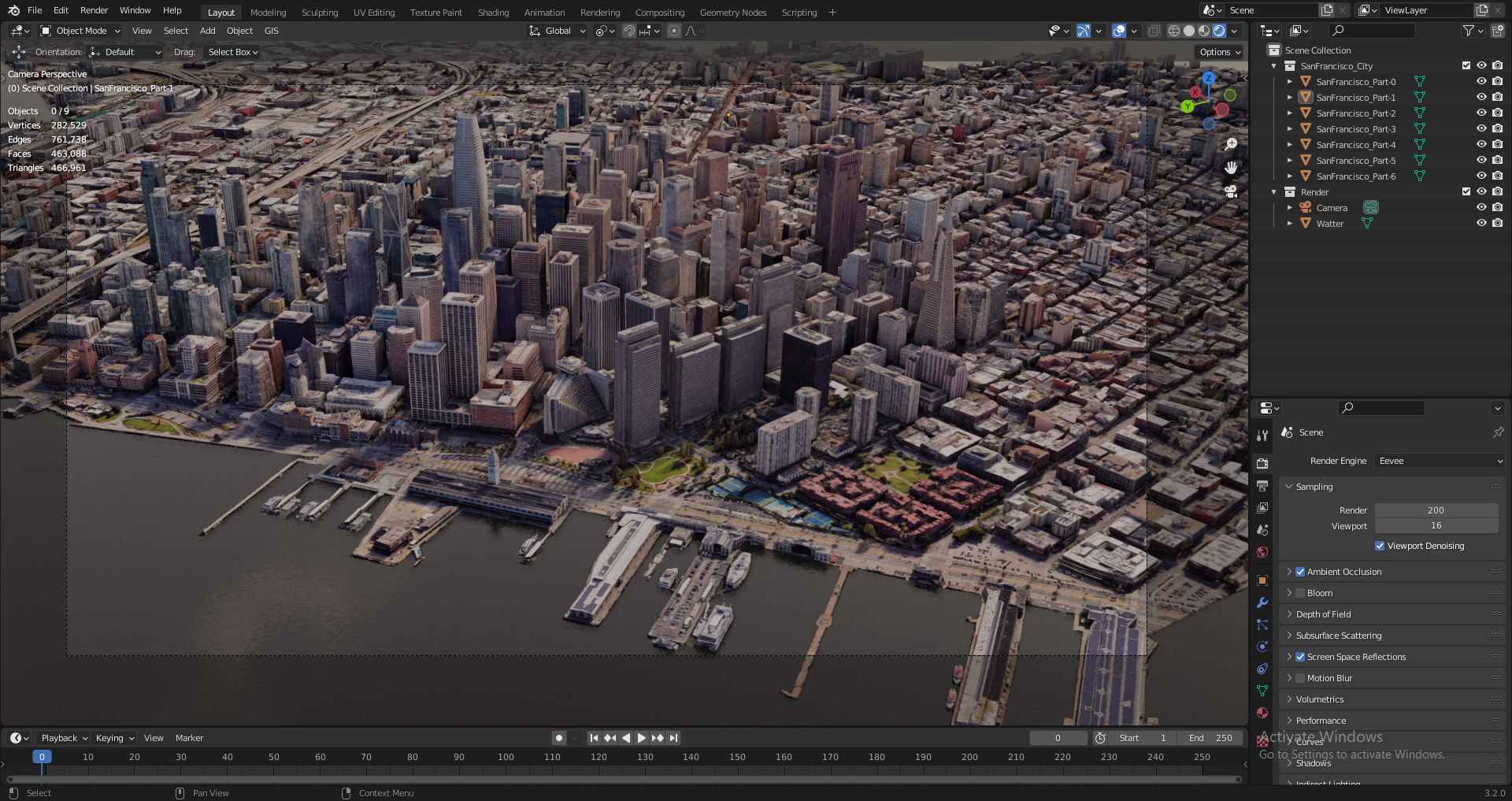 SanFrancisco-City-Skyline san francisco city map Free low-poly 3D model_7