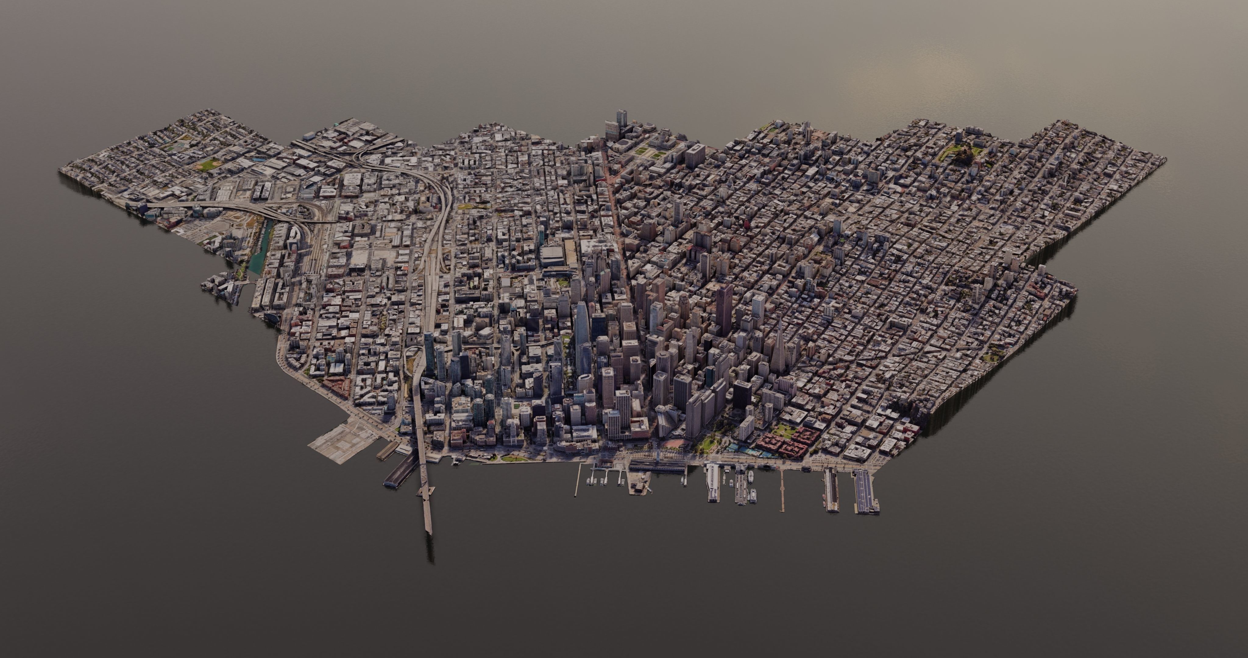 SanFrancisco-City-Skyline san francisco city map Free low-poly 3D model_6
