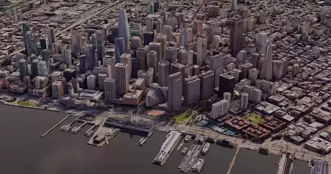 SanFrancisco-City-Skyline san francisco city map Free low-poly 3D model