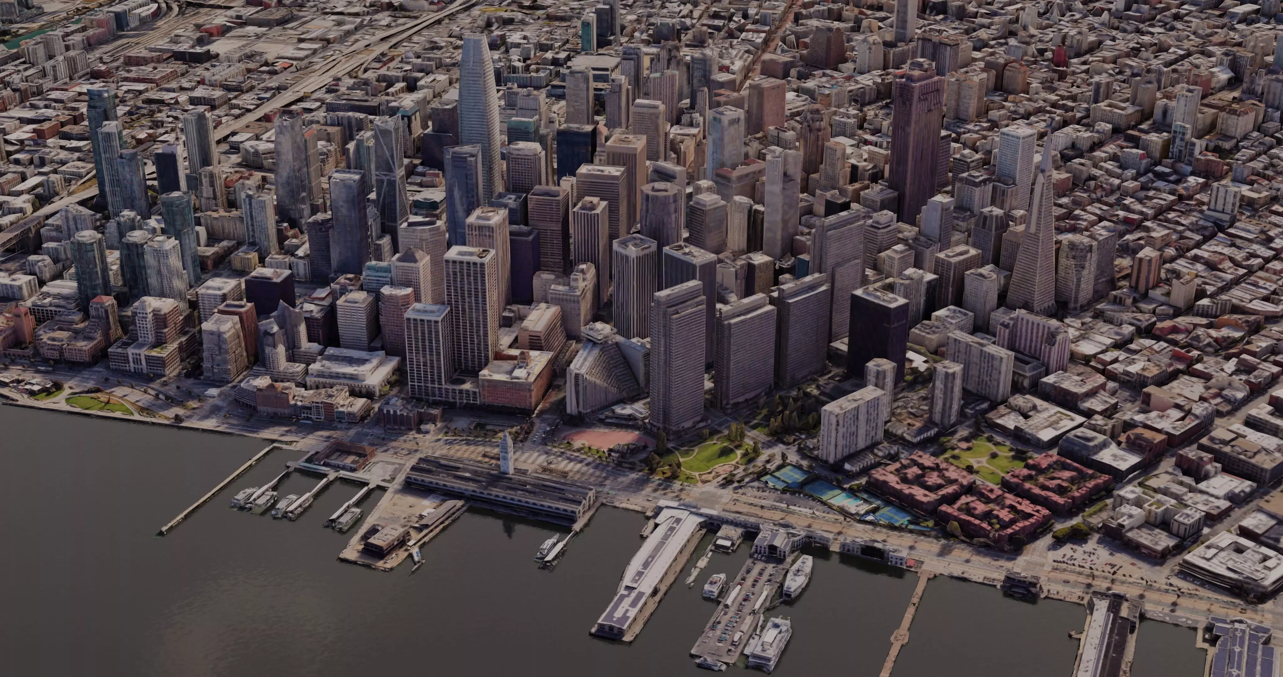 SanFrancisco-City-Skyline san francisco city map Free low-poly 3D model_0
