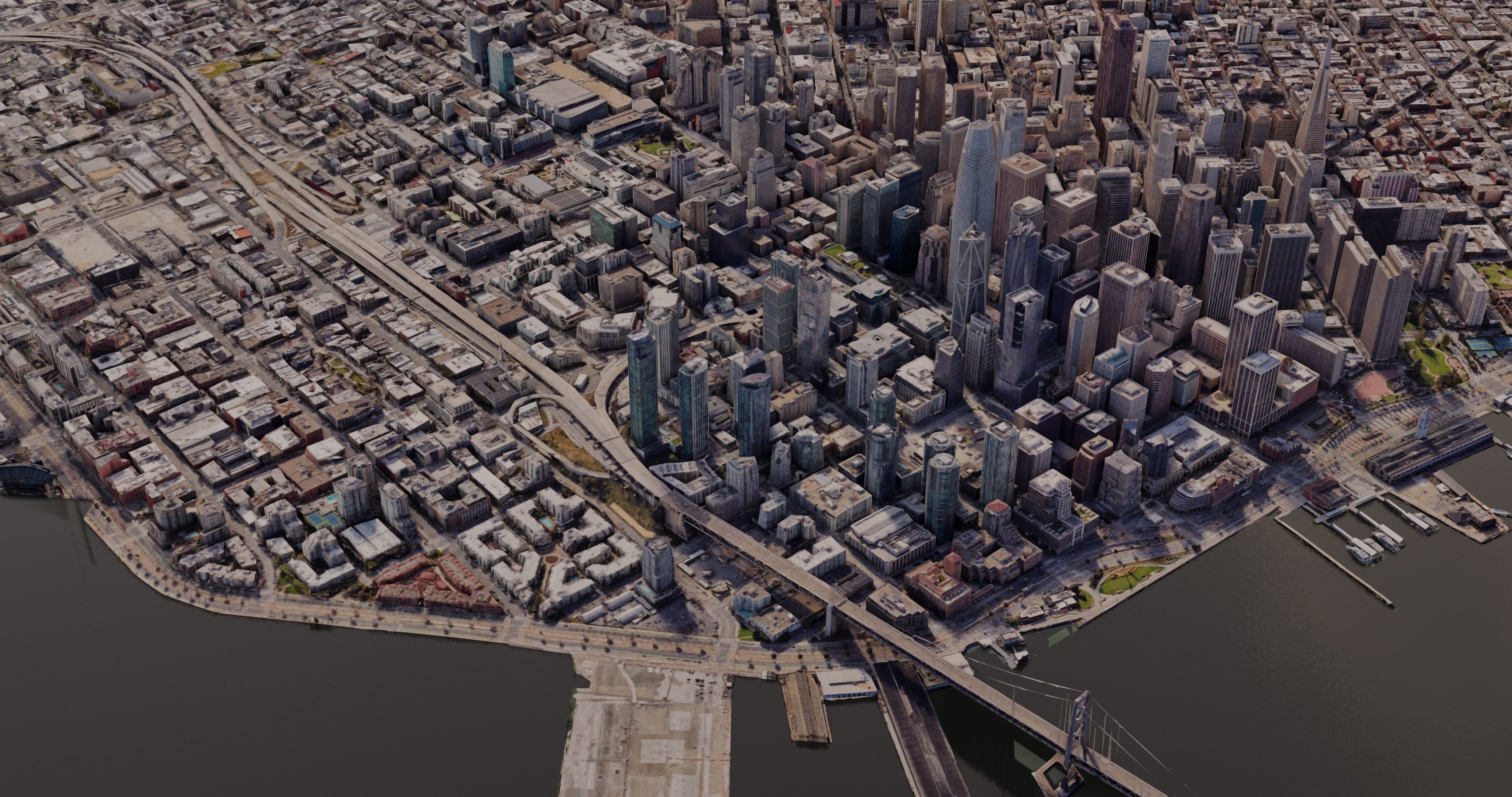 SanFrancisco-City-Skyline san francisco city map Free low-poly 3D model_2