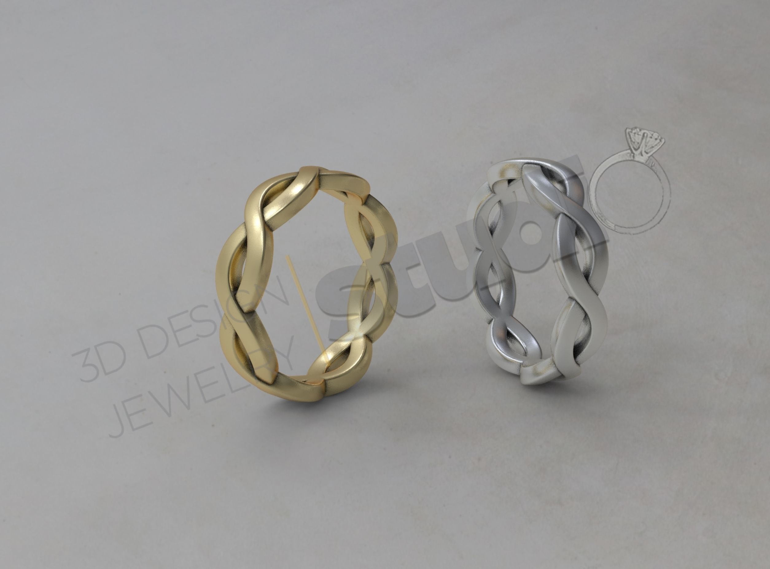 Infinity ring band 3d model 3D print model_4