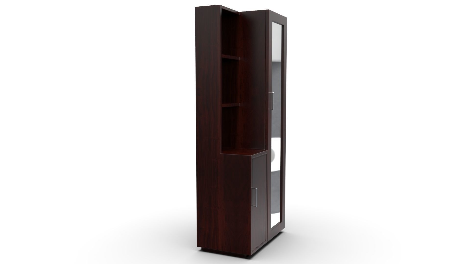 Wardrobe with Mirror 3D model_5