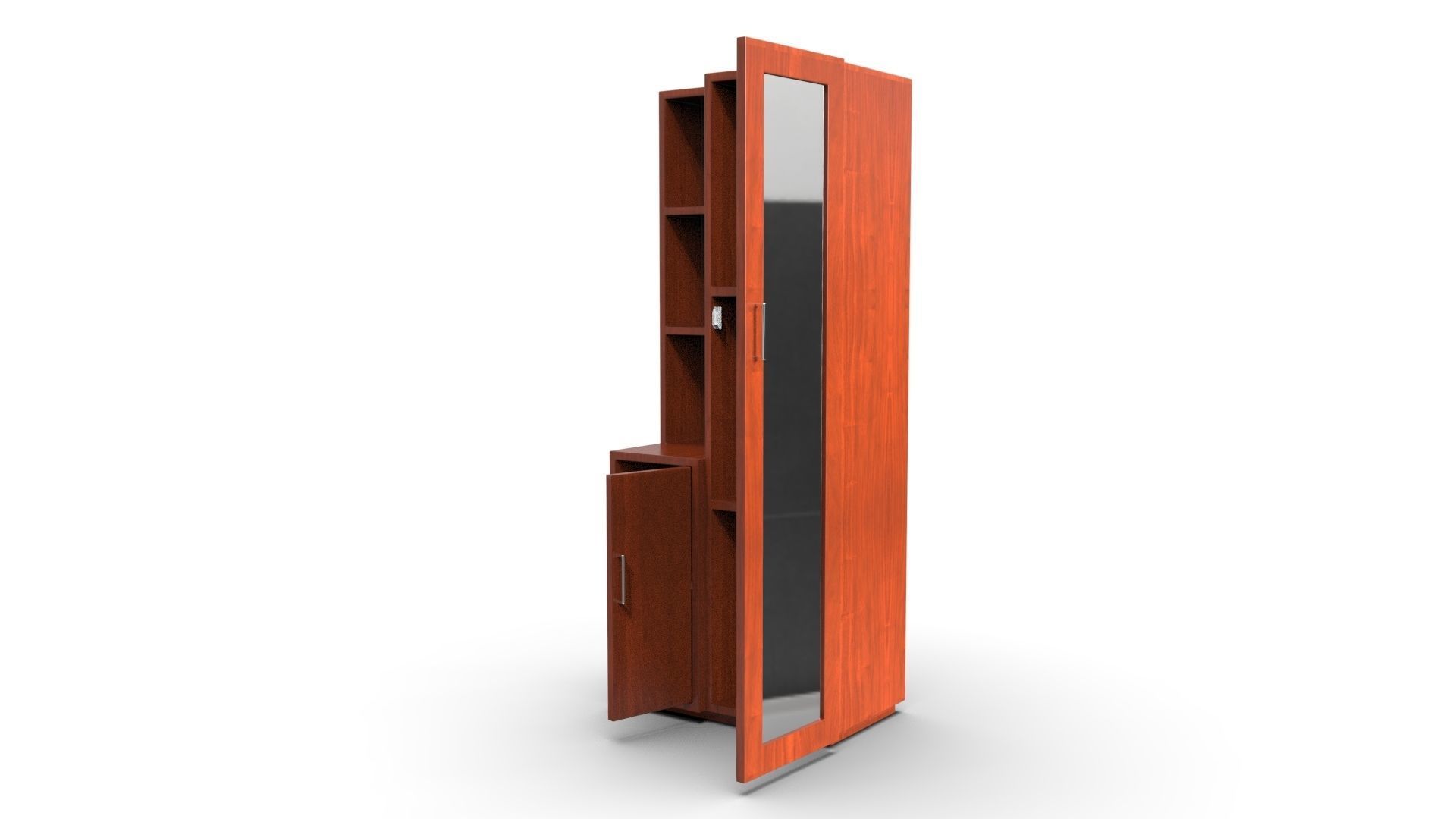 Wardrobe with Mirror 3D model_2
