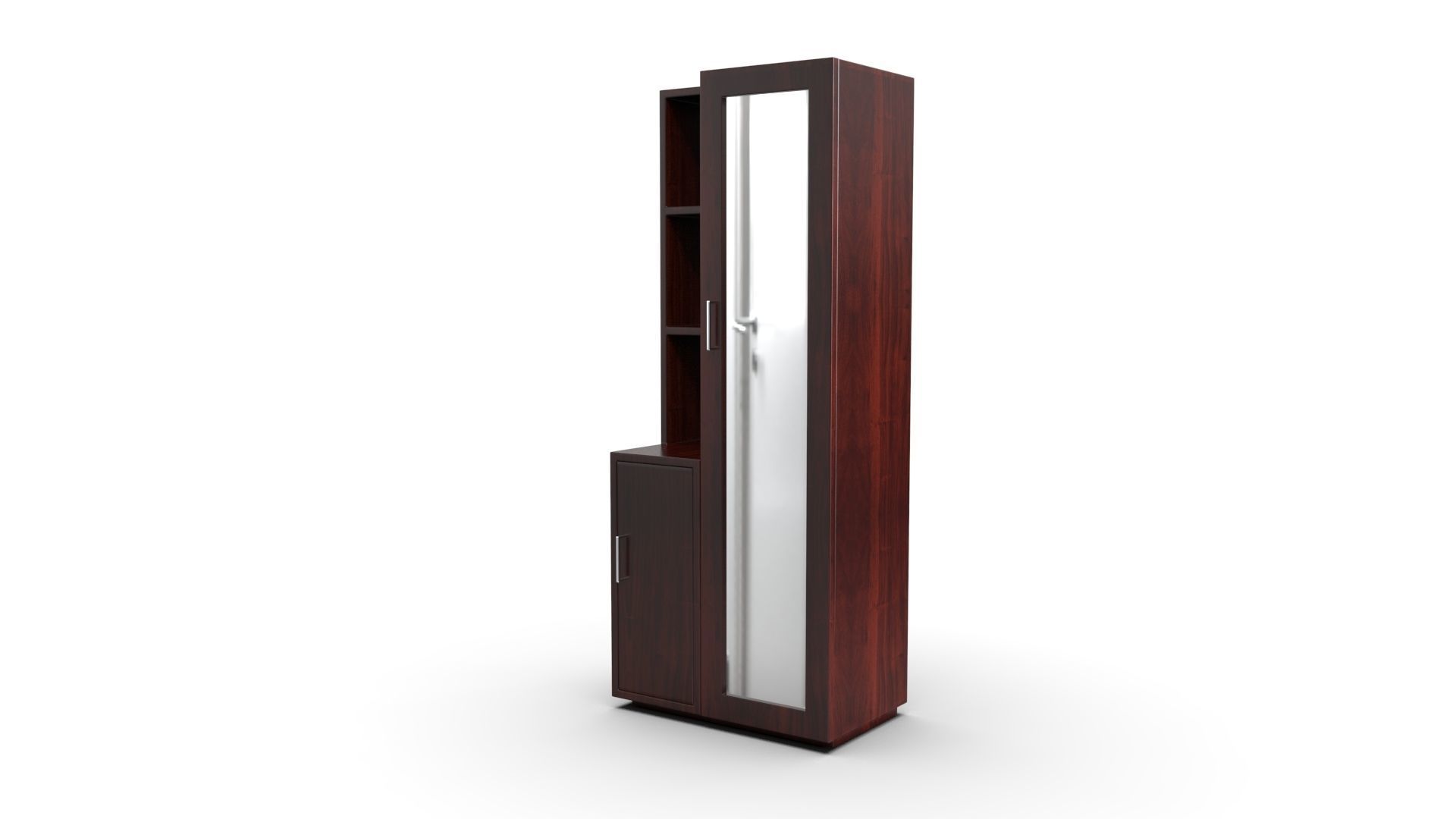 Wardrobe with Mirror 3D model_6