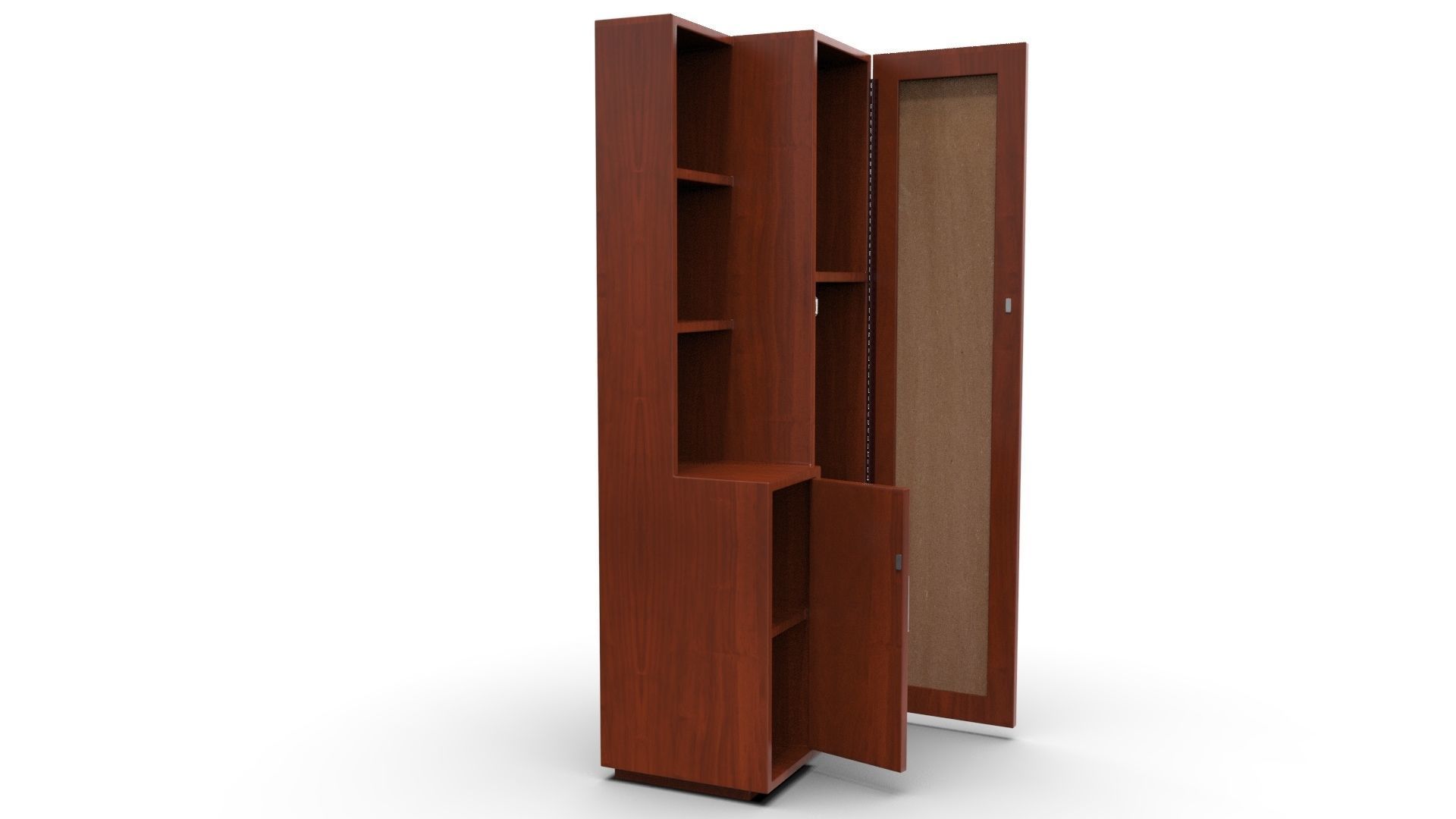 Wardrobe with Mirror 3D model_1
