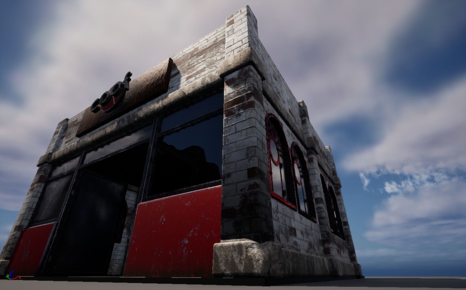 coffee shop Low-poly 3D model_5