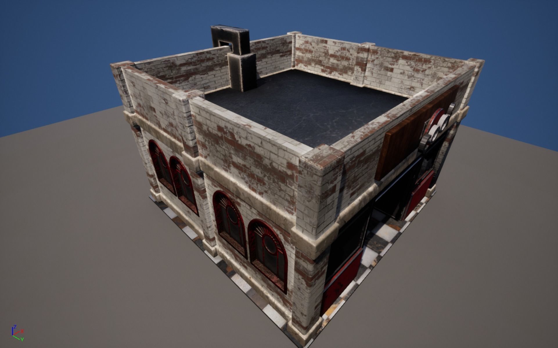 coffee shop Low-poly 3D model_4