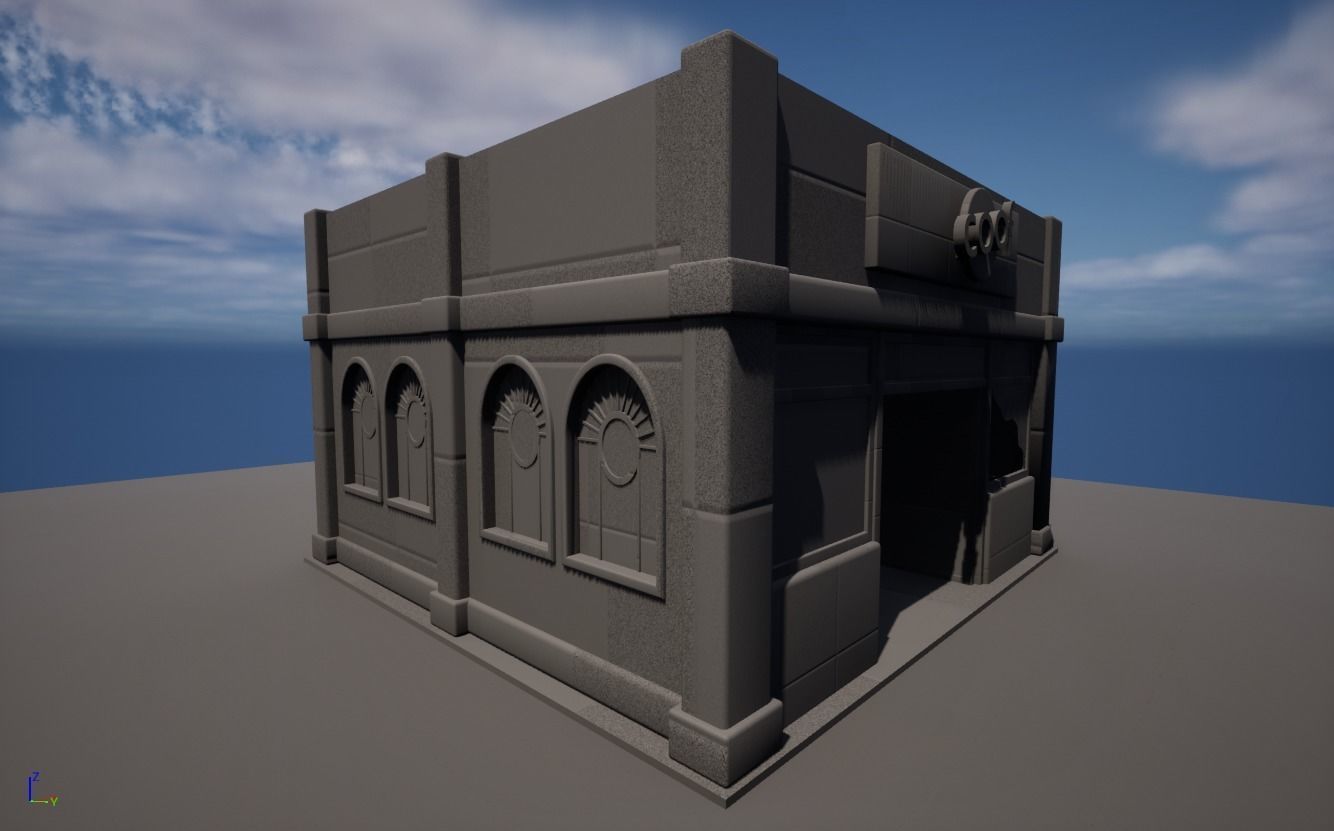 coffee shop Low-poly 3D model_9