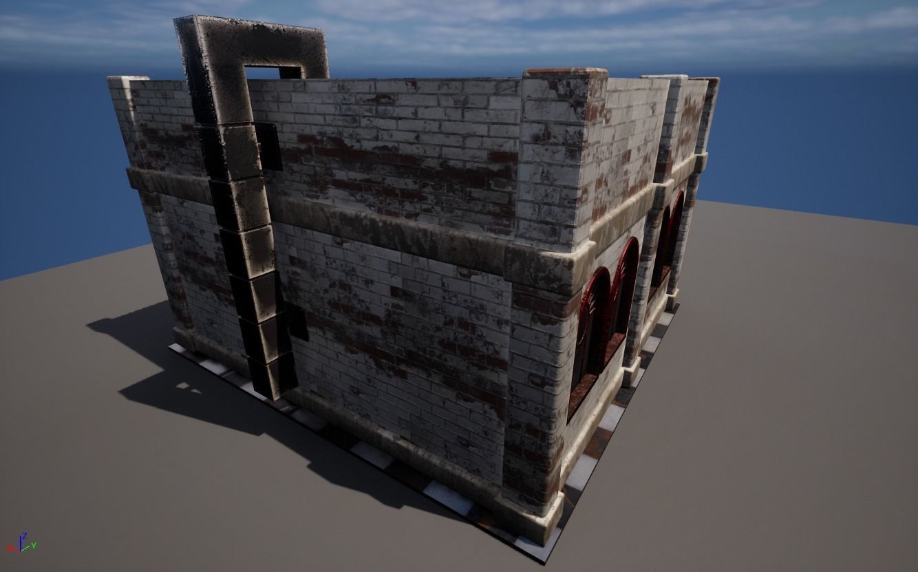 coffee shop Low-poly 3D model_6