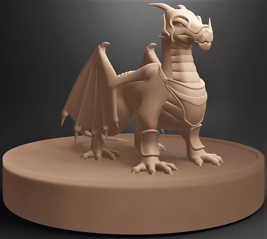 Dragon figurine 3D print model_0