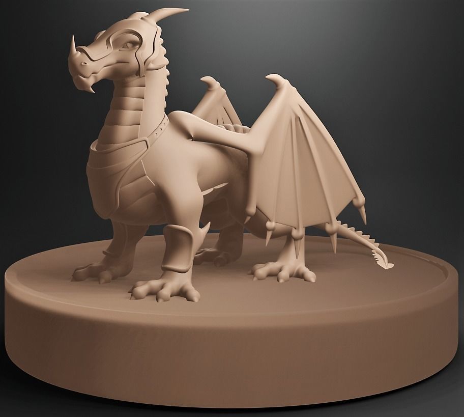 Dragon figurine 3D print model_1