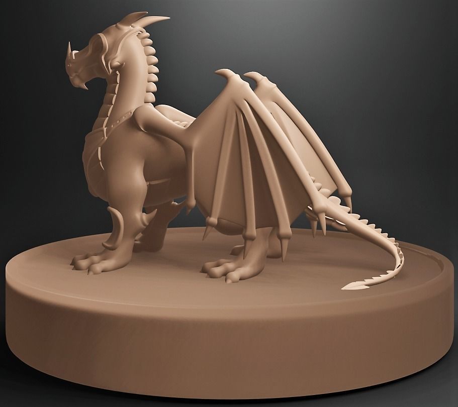 Dragon figurine 3D print model_2