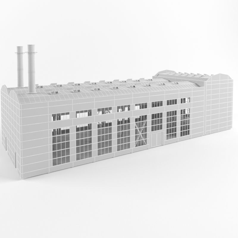 Industrial Factory building exterior and interior high quality 3D model_2