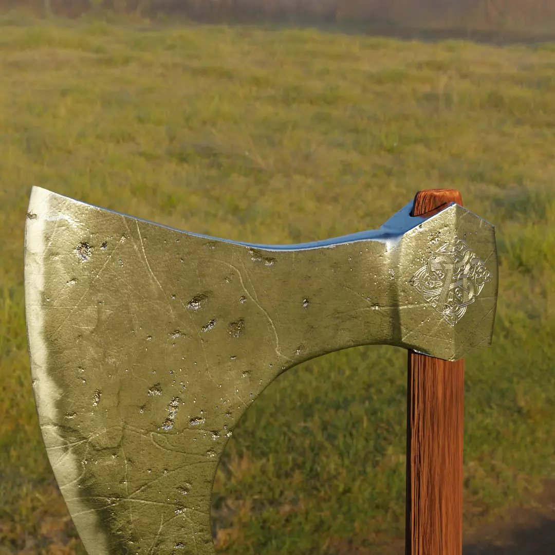Viking Axe 3D model_0