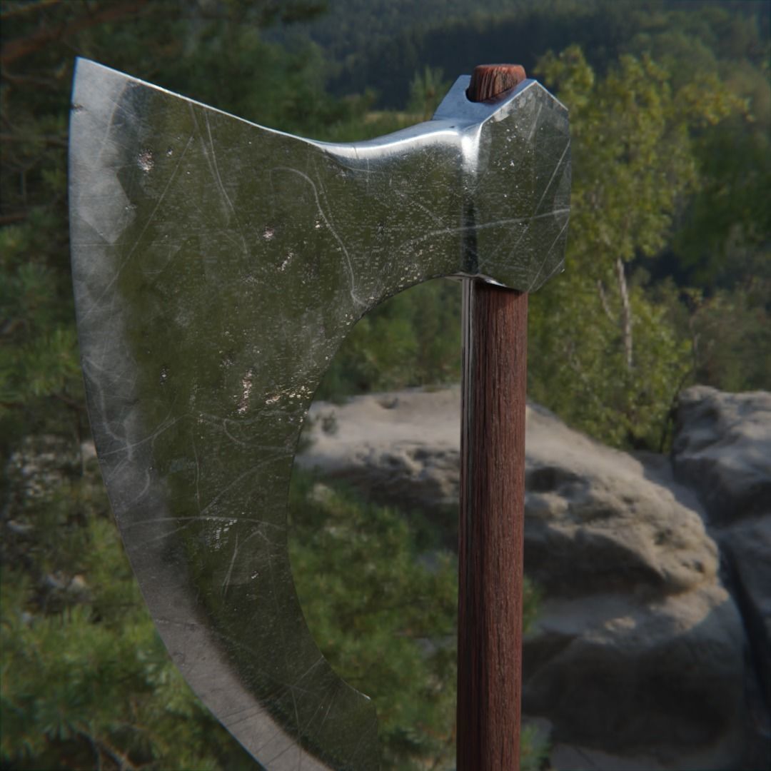 Viking Axe 3D model_1