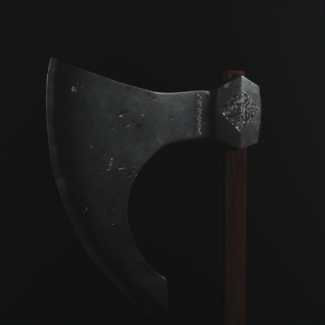 Viking Axe 3D model_4