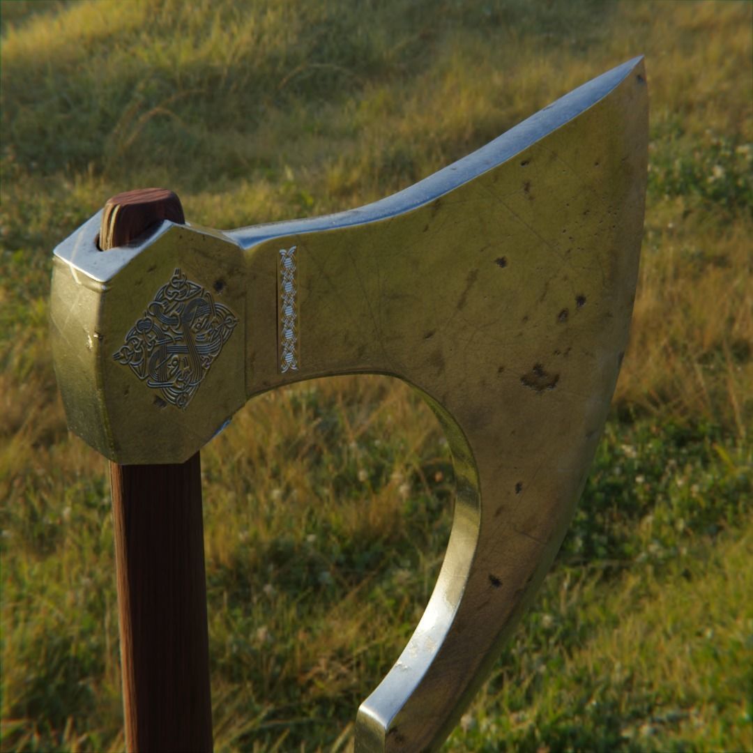 Viking Axe 3D model_2