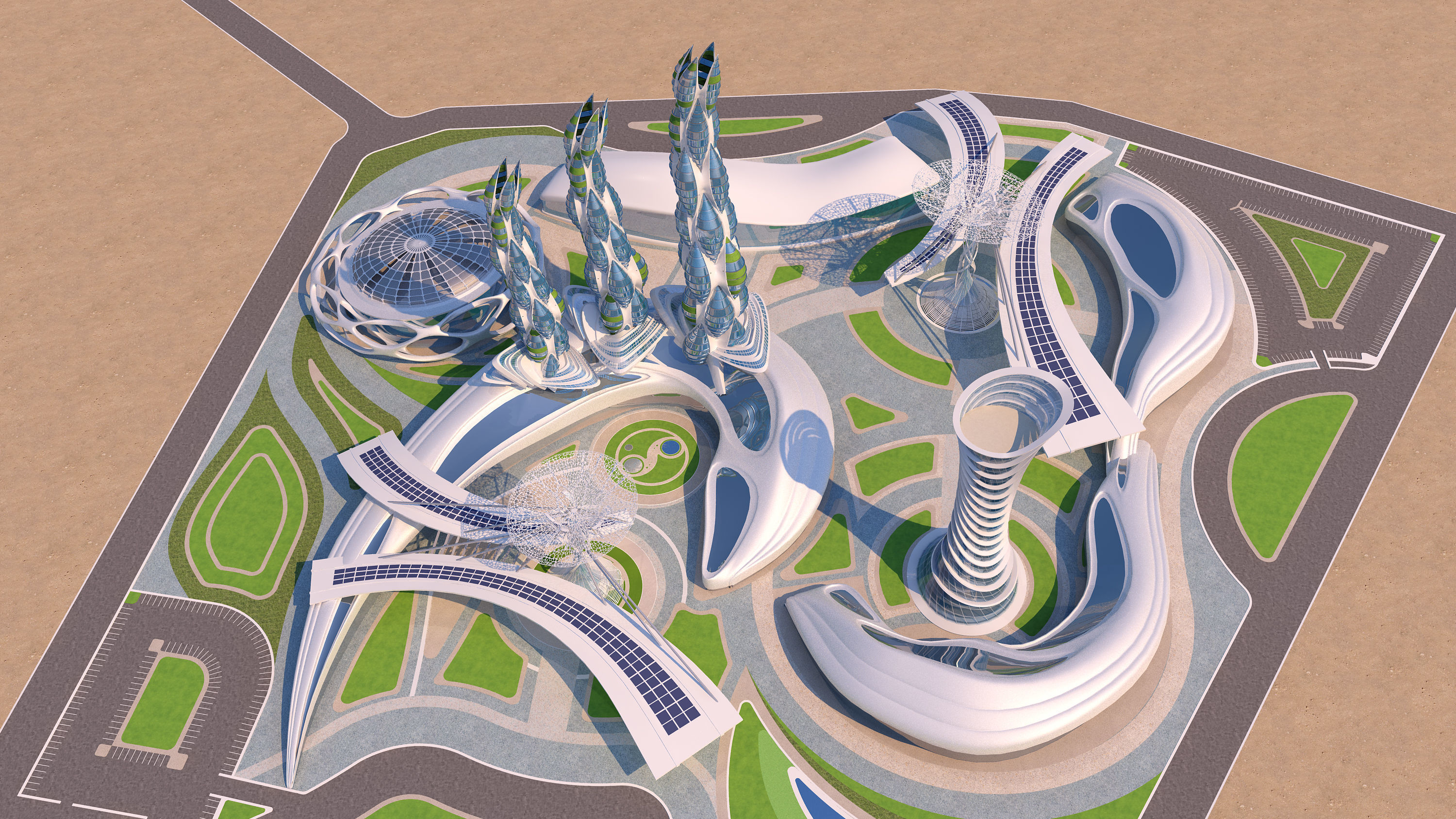 0015 - Futuristic City - 2021 - 03 - 2Ds Plans - 3Ds Files 3D model_2