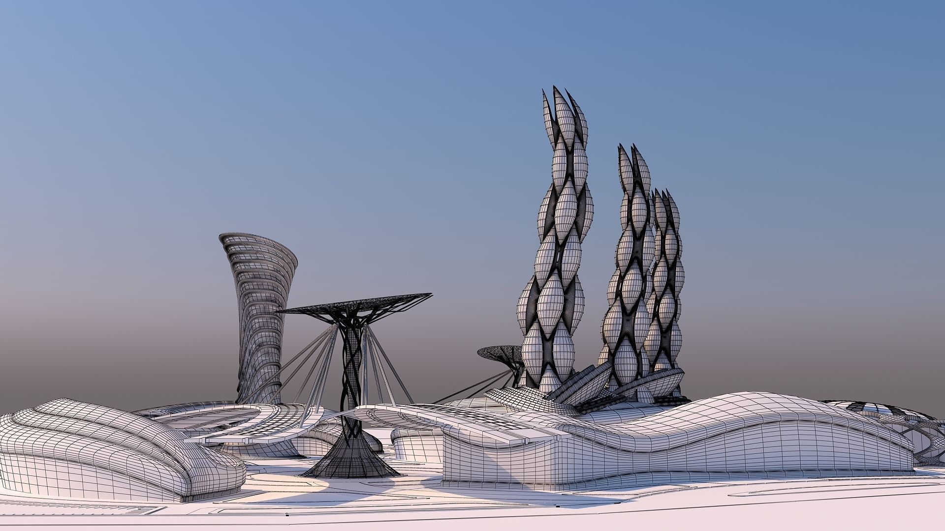 0015 - Futuristic City - 2021 - 03 - 2Ds Plans - 3Ds Files 3D model_13