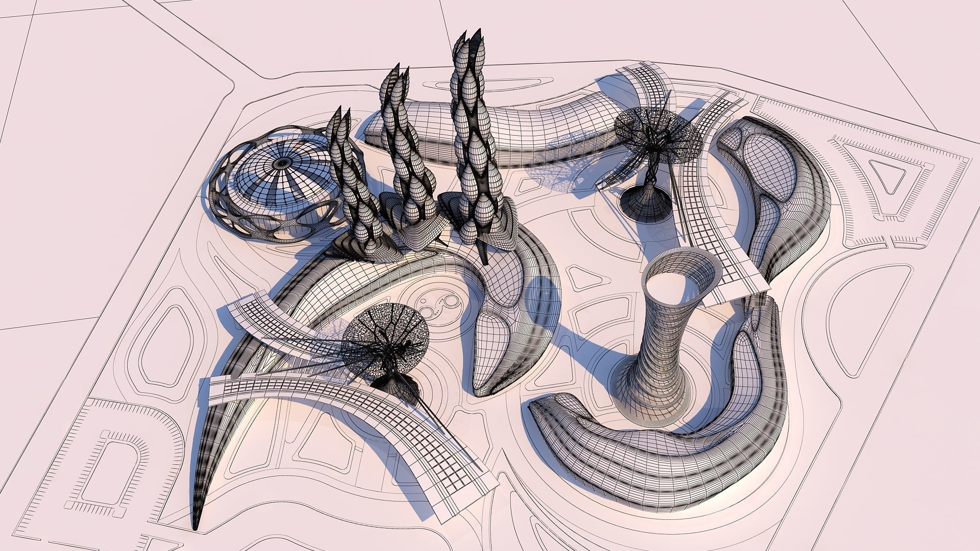 0015 - Futuristic City - 2021 - 03 - 2Ds Plans - 3Ds Files 3D model_14