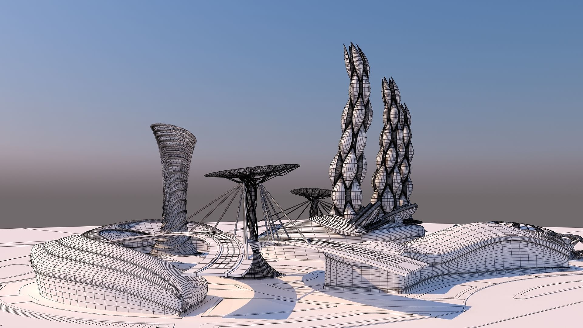 0015 - Futuristic City - 2021 - 03 - 2Ds Plans - 3Ds Files 3D model_18