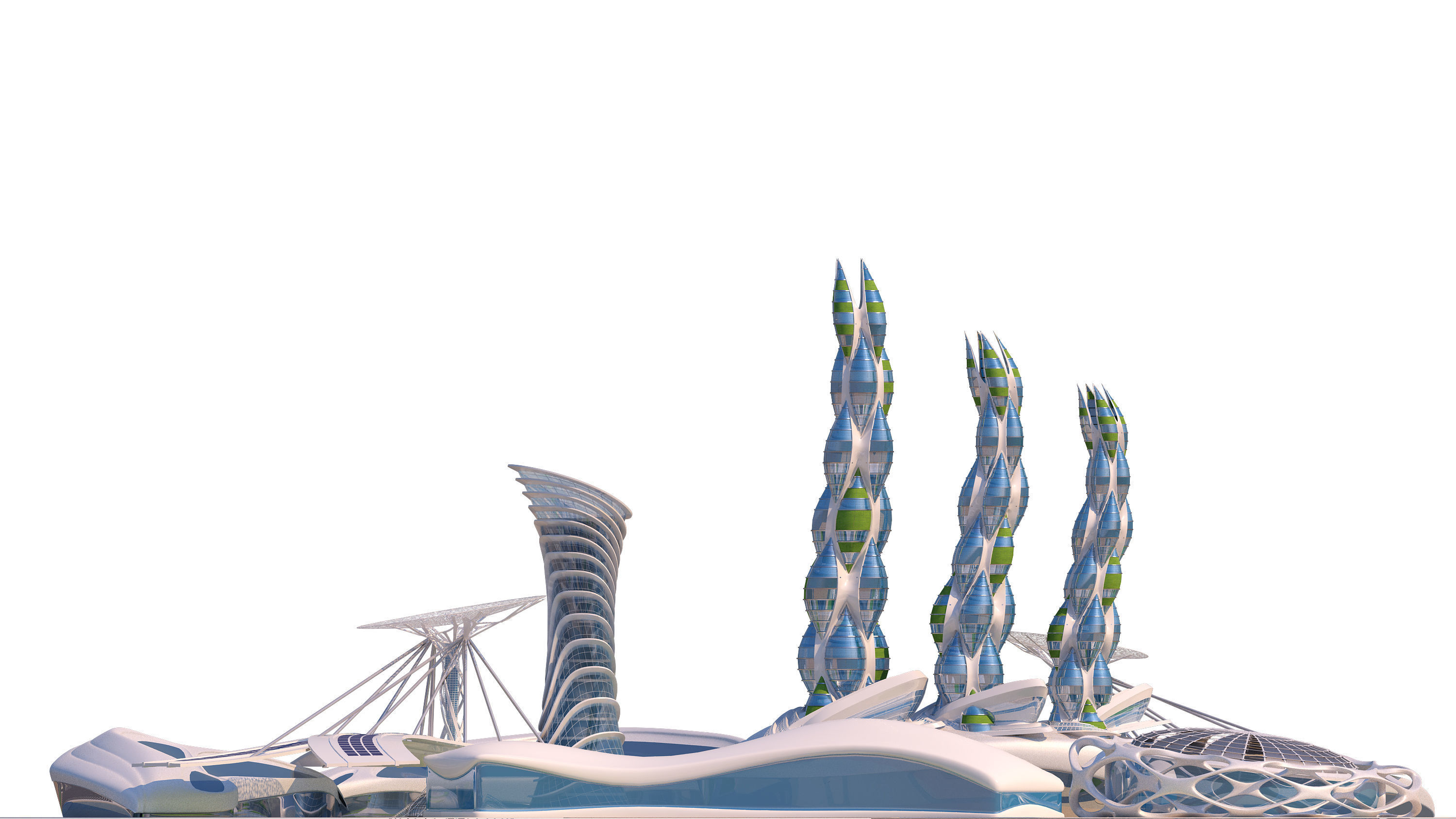 0015 - Futuristic City - 2021 - 03 - 2Ds Plans - 3Ds Files 3D model_8