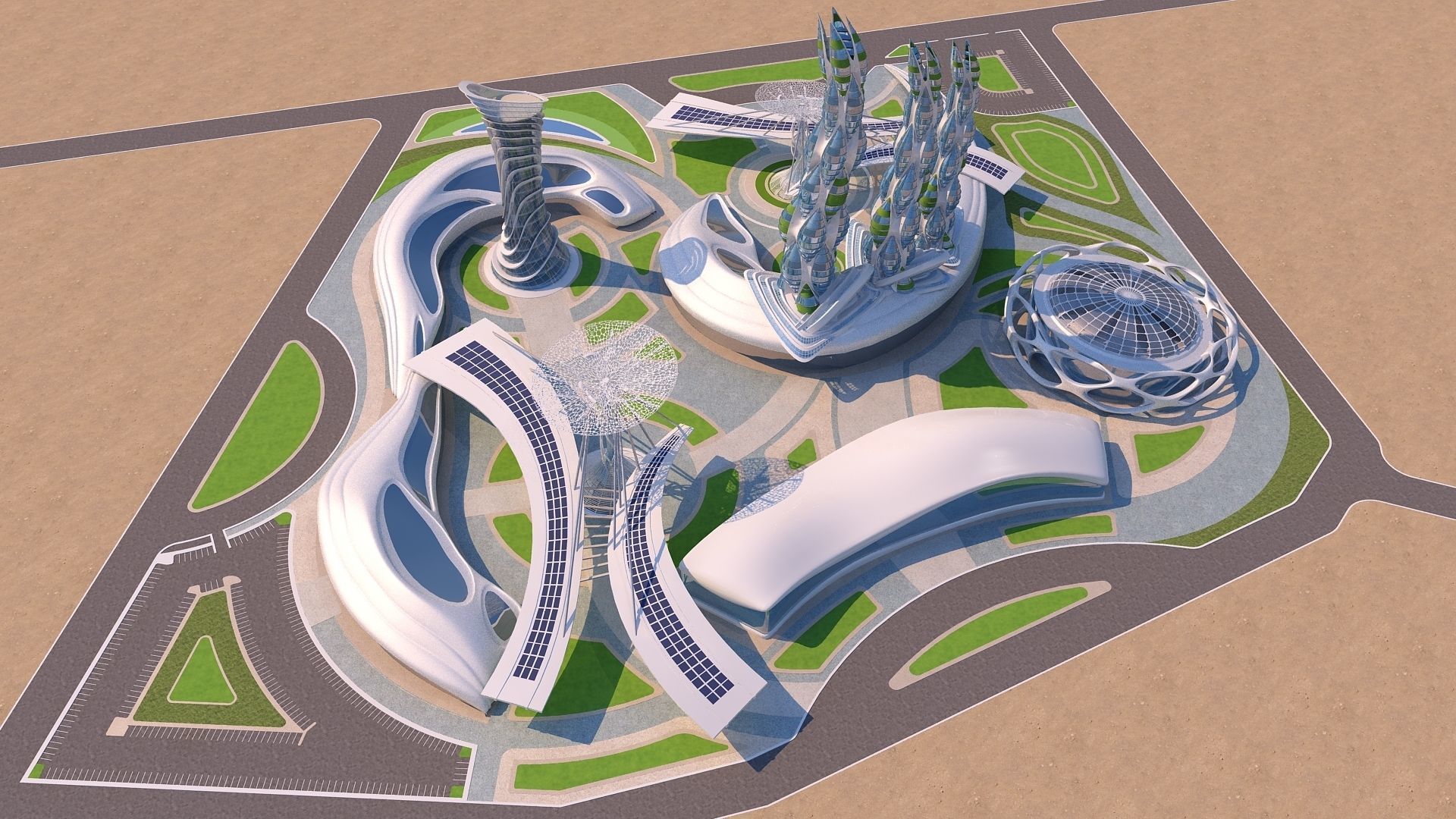 0015 - Futuristic City - 2021 - 03 - 2Ds Plans - 3Ds Files 3D model_6