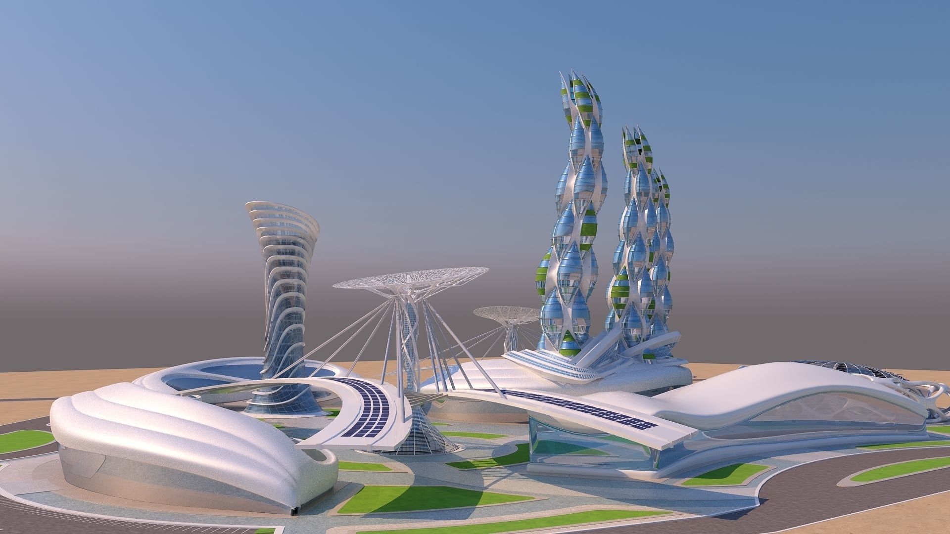 0015 - Futuristic City - 2021 - 03 - 2Ds Plans - 3Ds Files 3D model_7