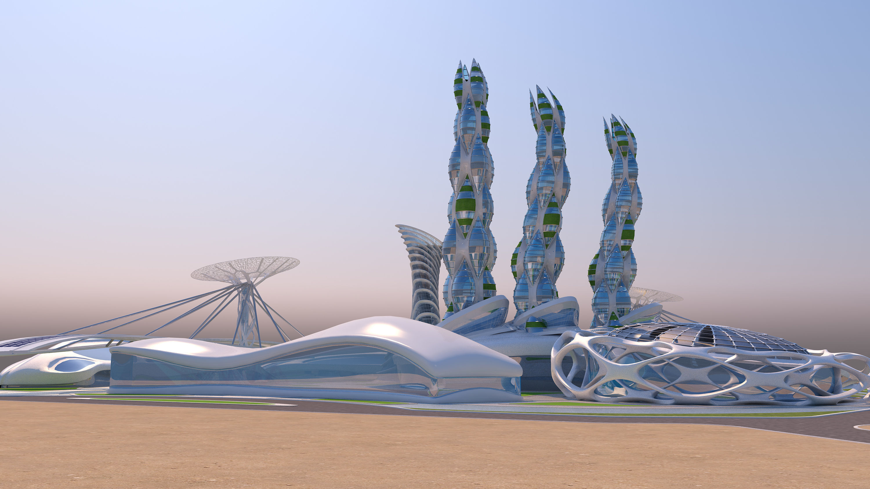 0015 - Futuristic City - 2021 - 03 - 2Ds Plans - 3Ds Files 3D model_3