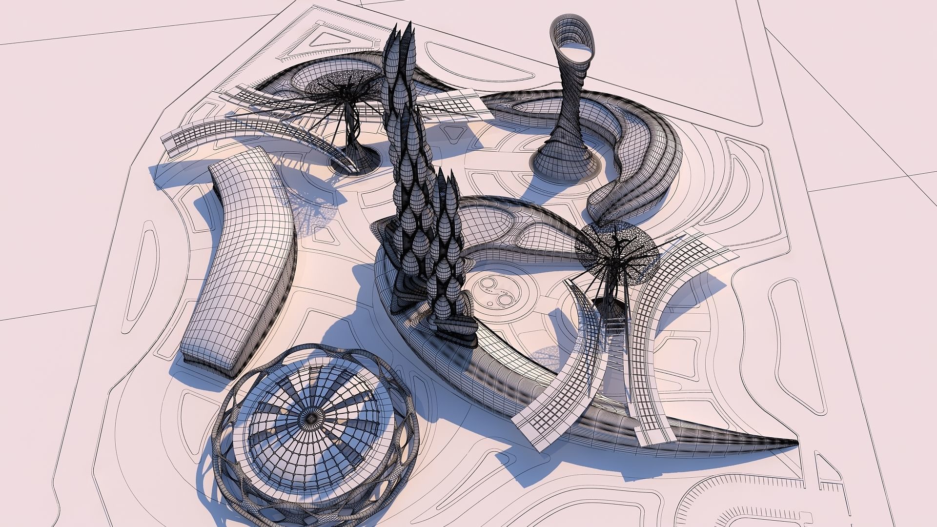 0015 - Futuristic City - 2021 - 03 - 2Ds Plans - 3Ds Files 3D model_16