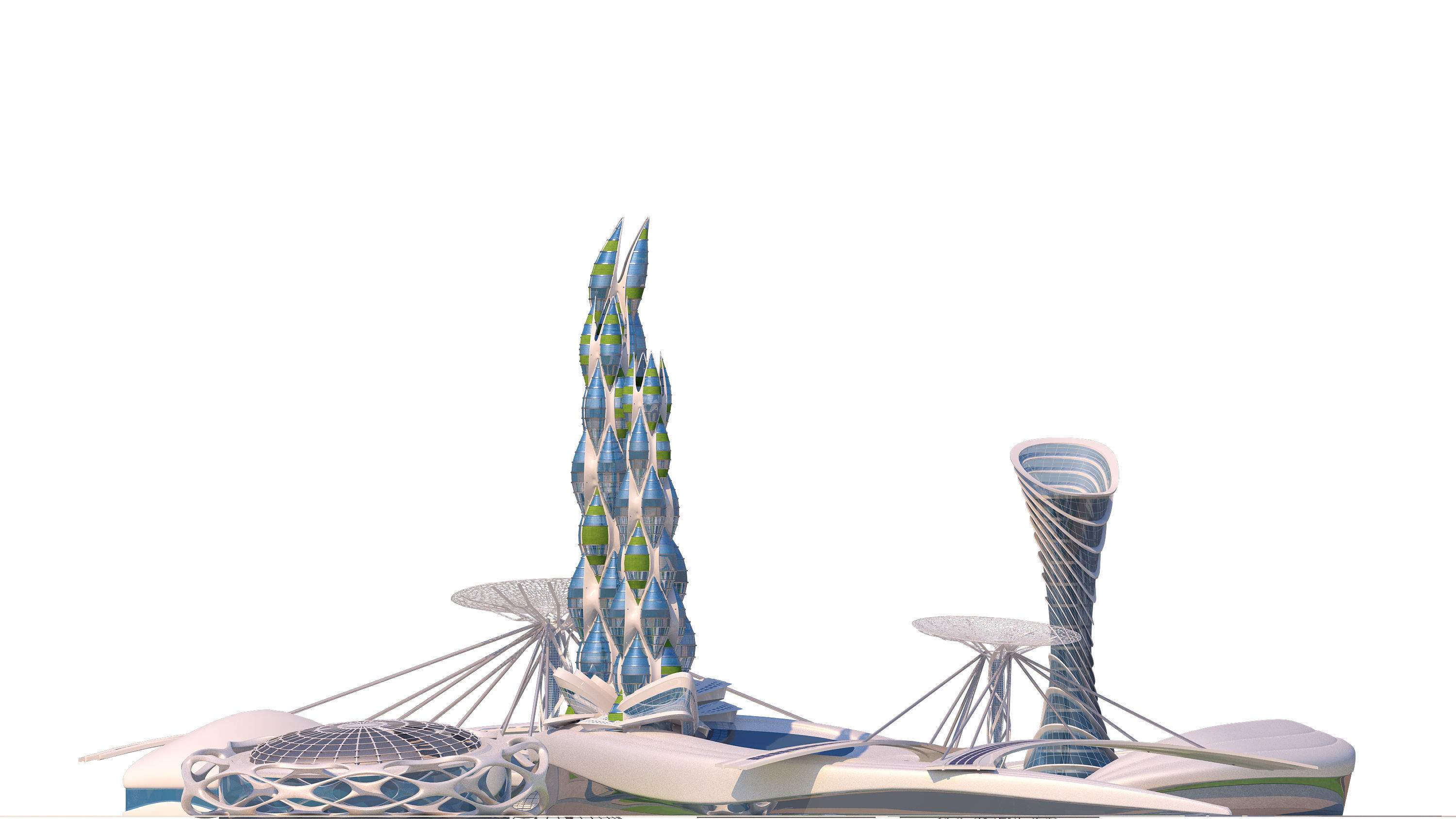 0015 - Futuristic City - 2021 - 03 - 2Ds Plans - 3Ds Files 3D model_9